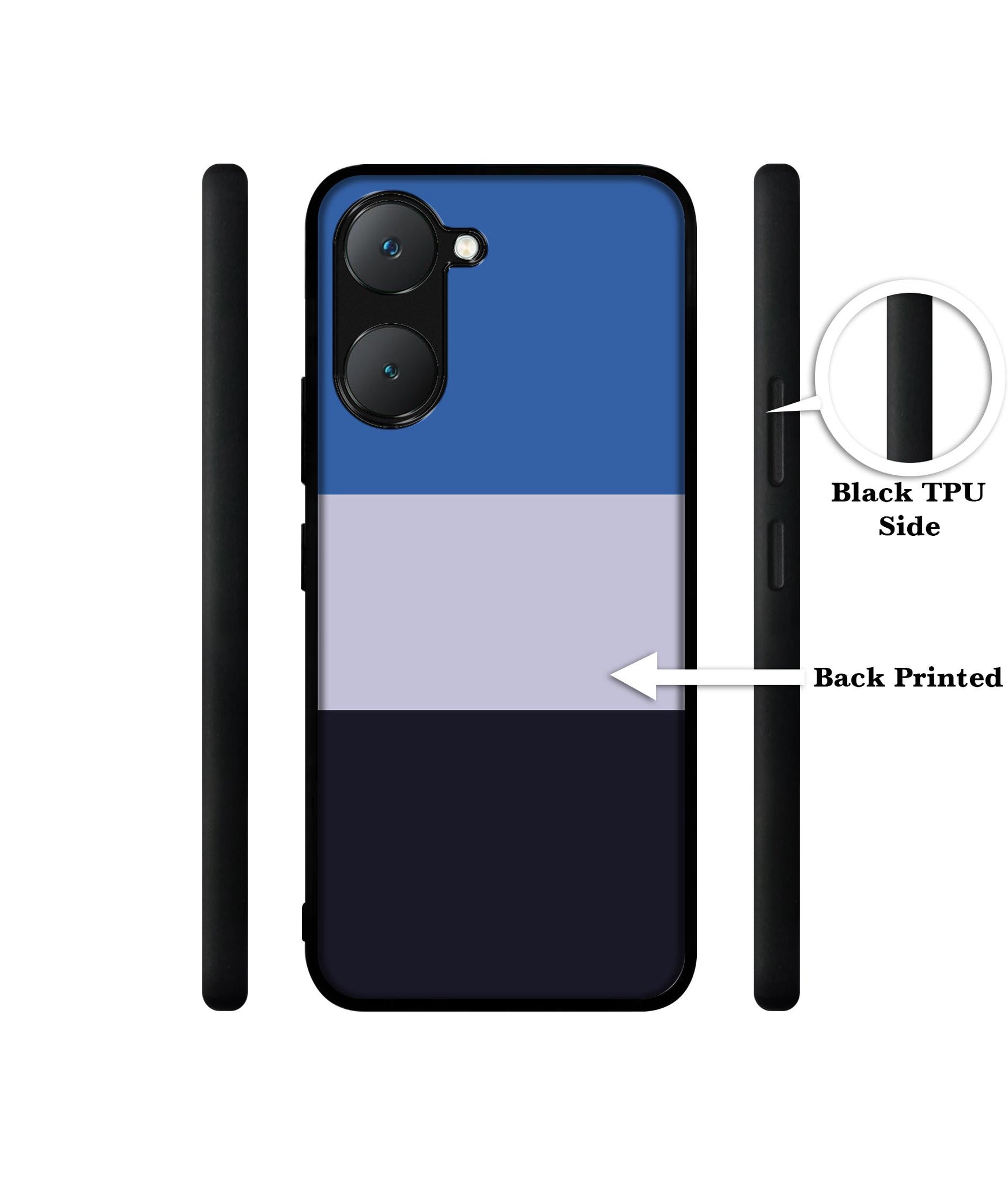 Three Color Stripes Design Designer 2D Printed Back Case Cover for Vivo Y18 4G / Y18e 4G / Y03 4G / T3 Lite 5G / Z9 Lite 5G