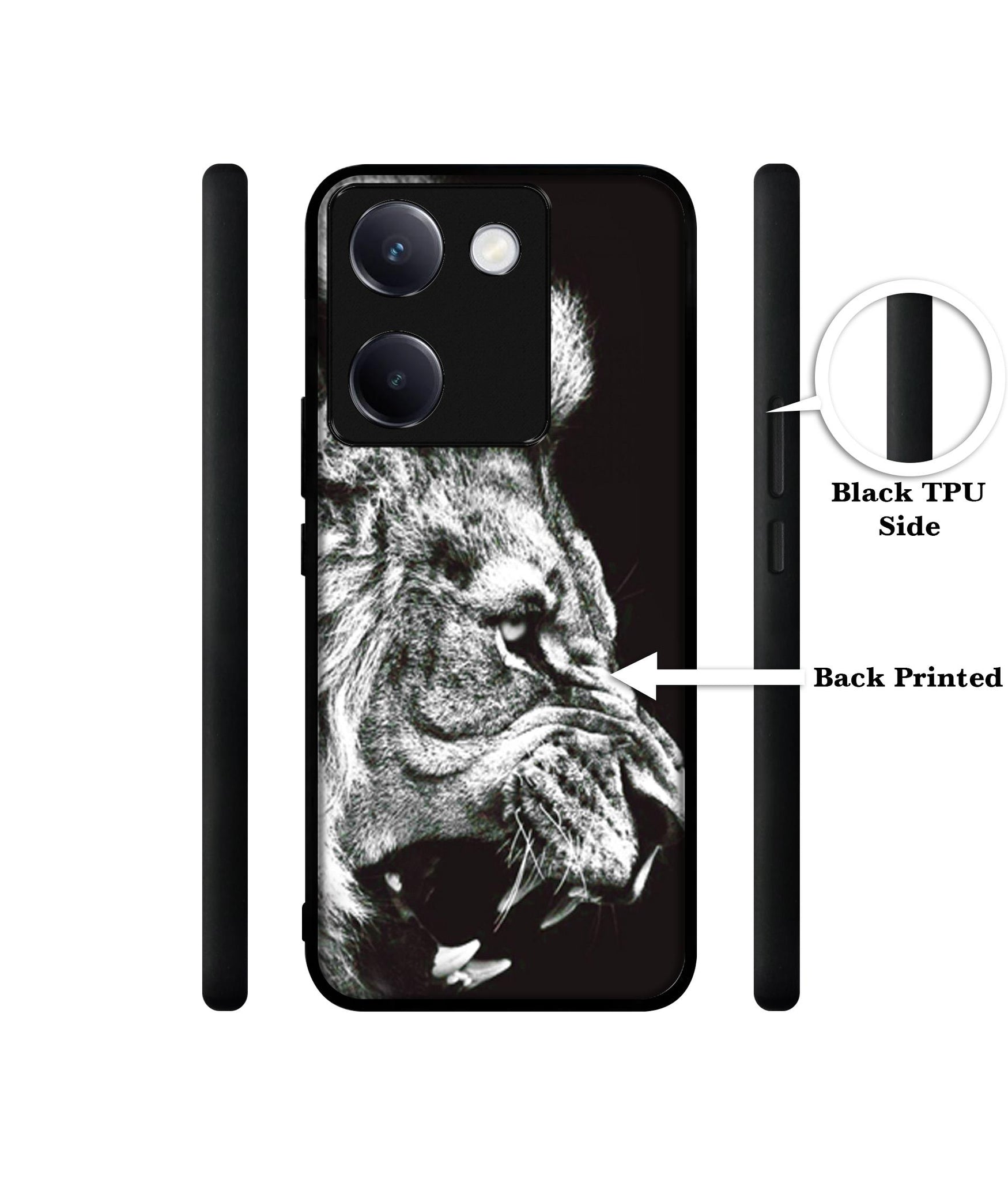 Angry Lion Design Designer 2D Printed Back Case Cover for Vivo Y200 Pro 5G / Y300 Plus 5G