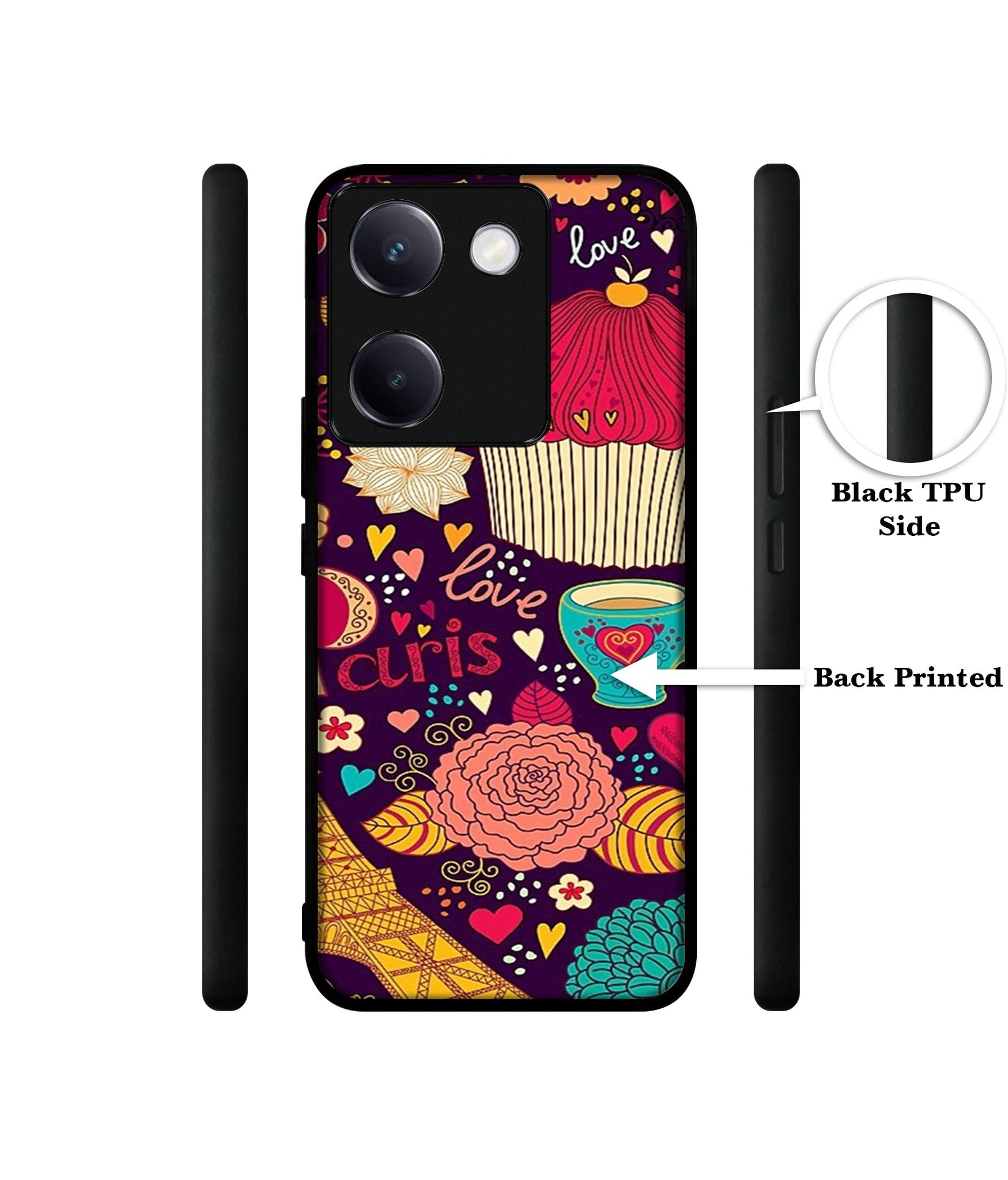 Paris Flower Love Design Designer 2D Printed Back Case Cover for Vivo Y200 Pro 5G / Y300 Plus 5G
