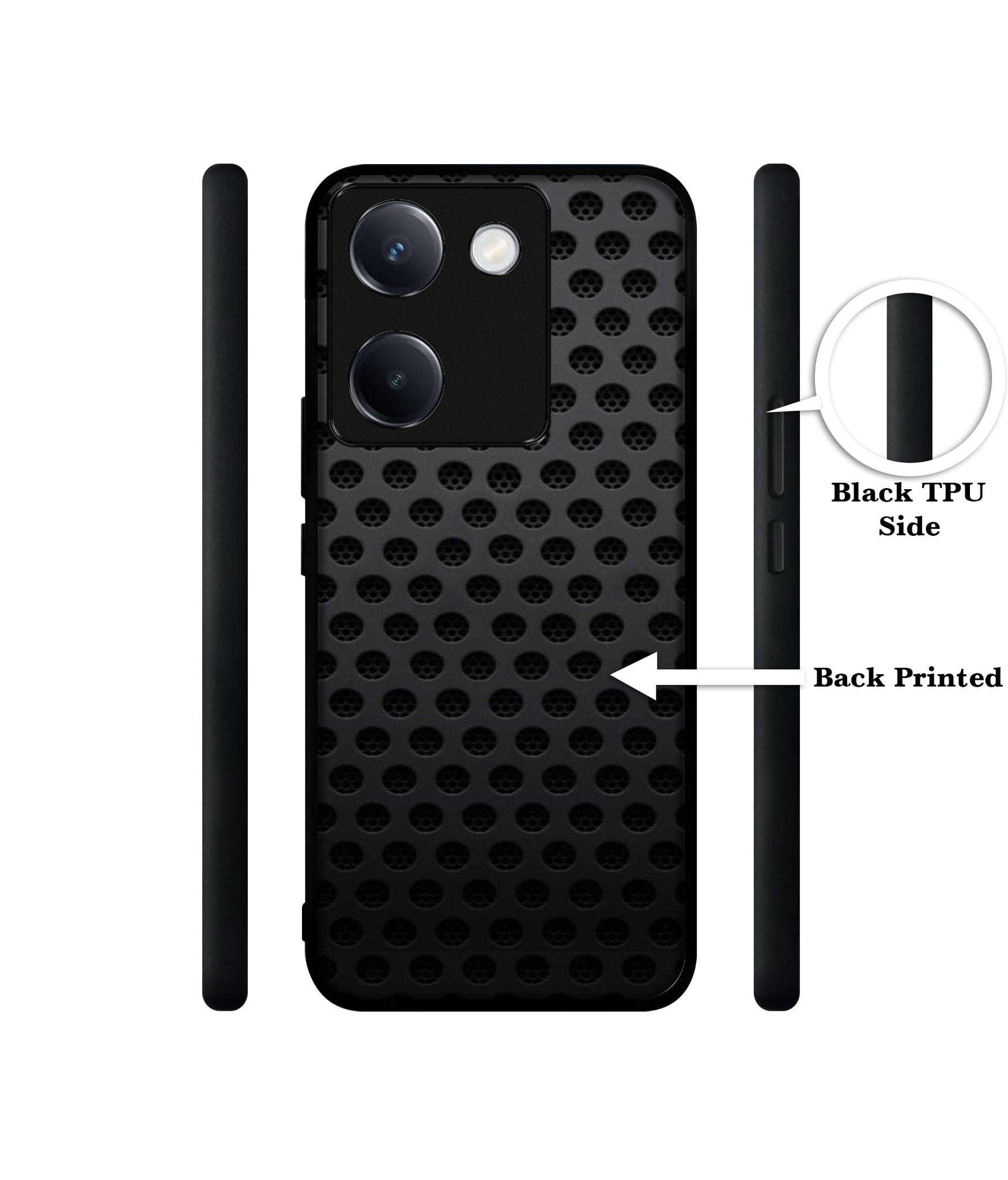 Black Circle Design Designer 2D Printed Back Case Cover for Vivo Y200 Pro 5G / Y300 Plus 5G