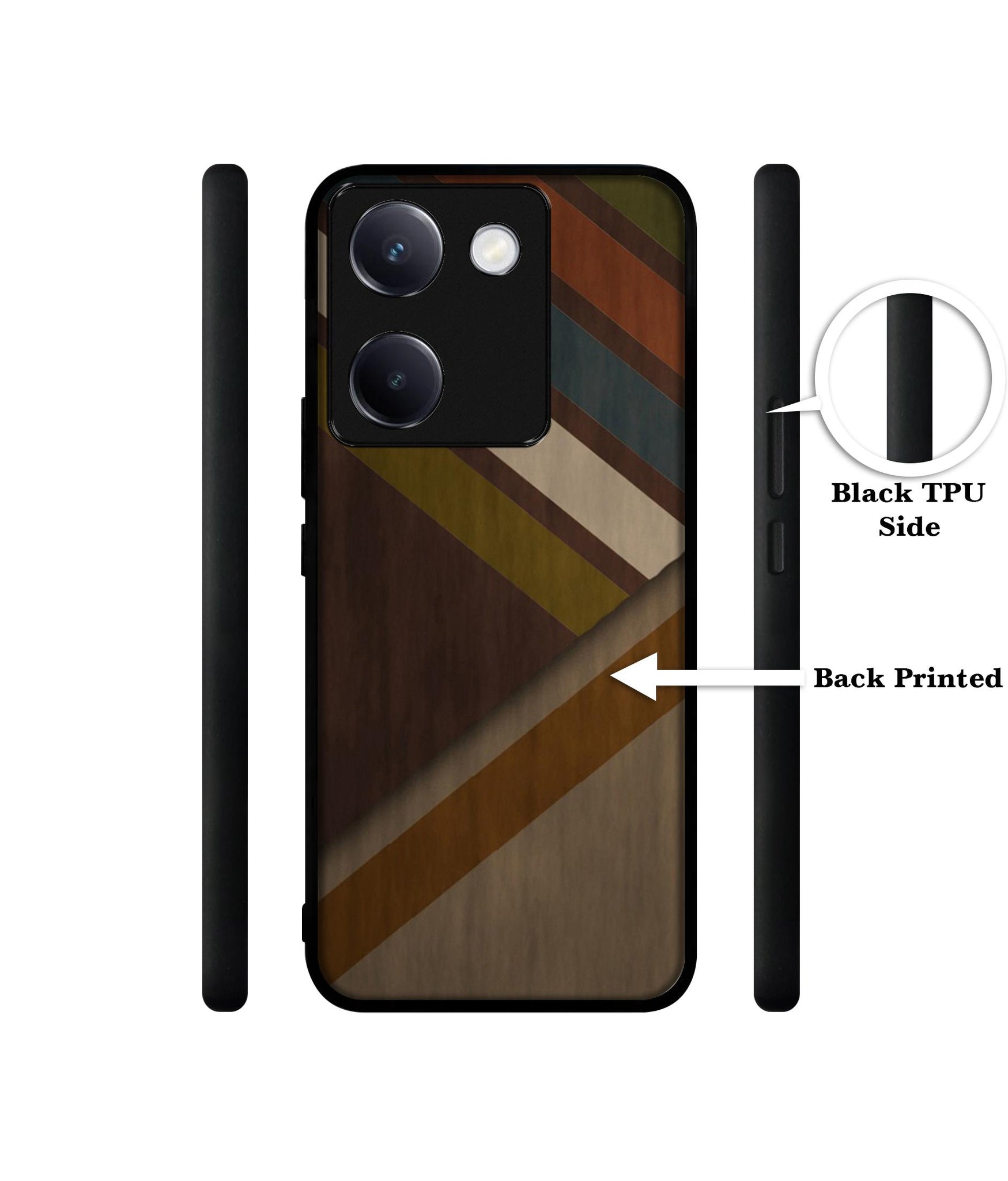 Colorful Wooden Pattern Design Designer 2D Printed Back Case Cover for Vivo Y200 Pro 5G / Y300 Plus 5G