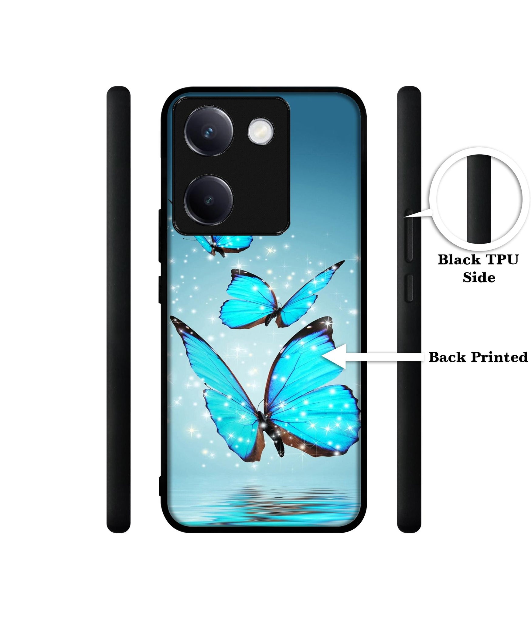 Flying Butterflies Design Designer 2D Printed Back Case Cover for Vivo Y200 Pro 5G / Y300 Plus 5G