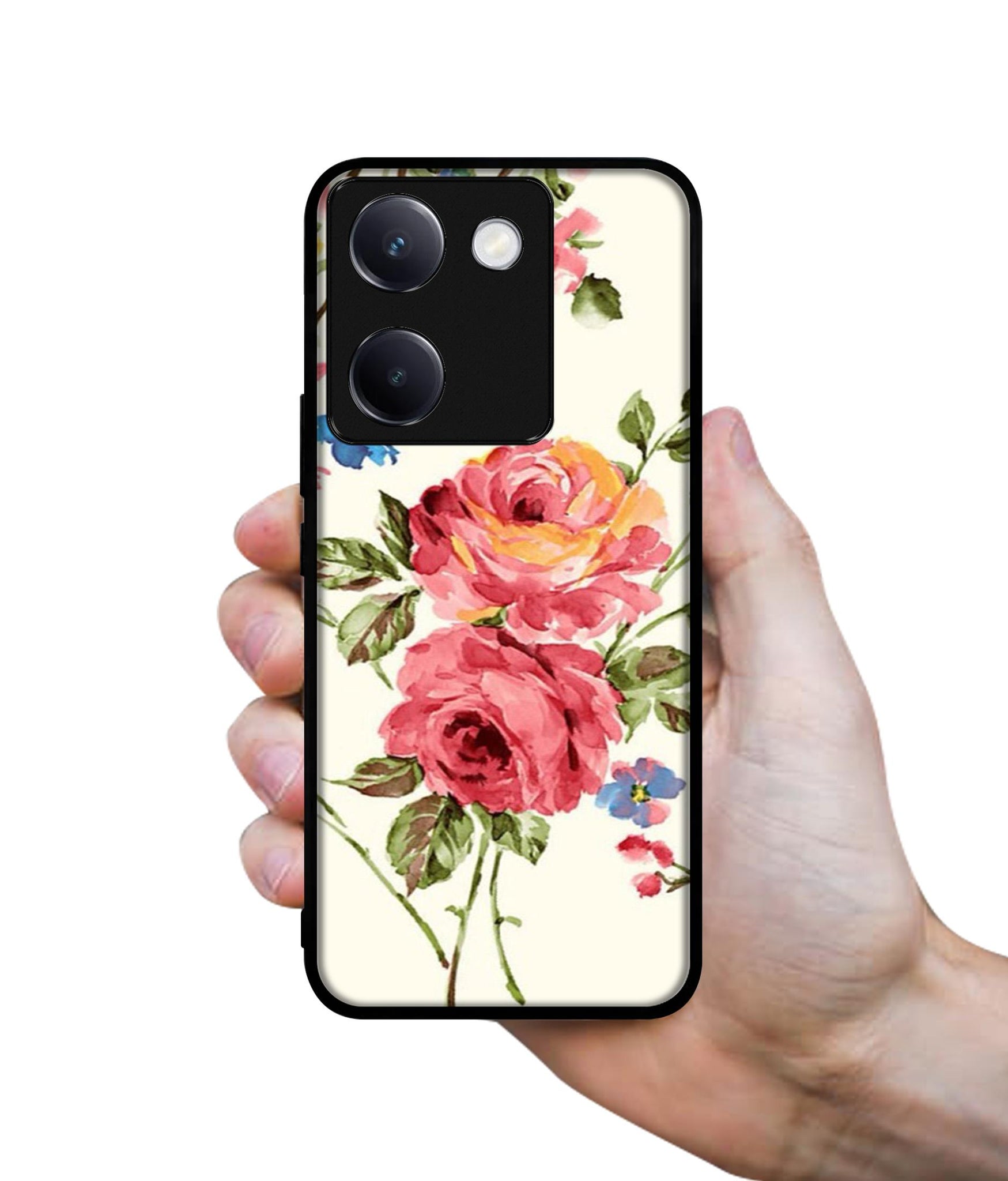 Vintage Painting Flower Design Designer 2D Printed Back Case Cover for Vivo Y200 Pro 5G / Y300 Plus 5G