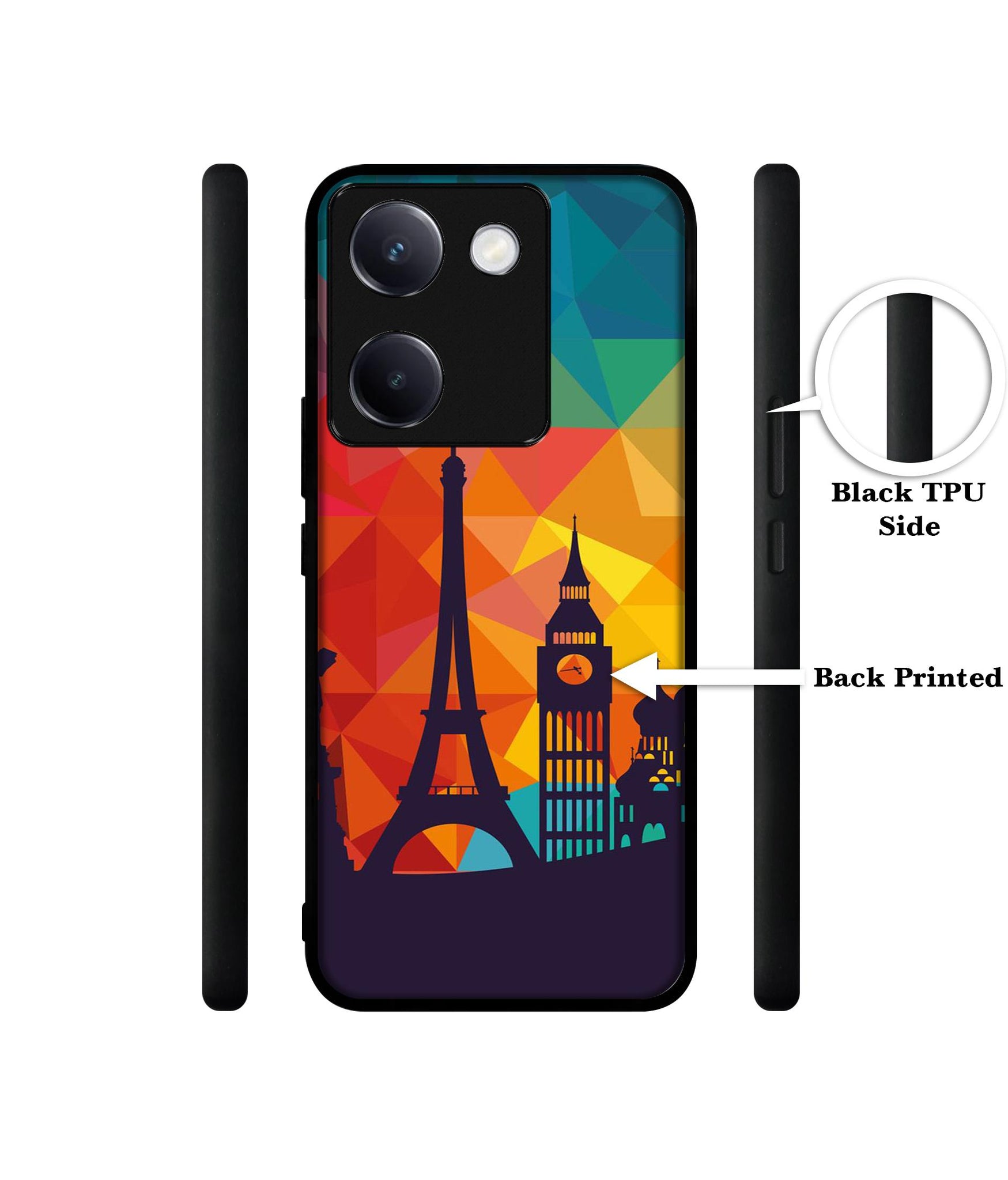 Colored Paris Design Designer 2D Printed Back Case Cover for Vivo Y200 Pro 5G / Y300 Plus 5G