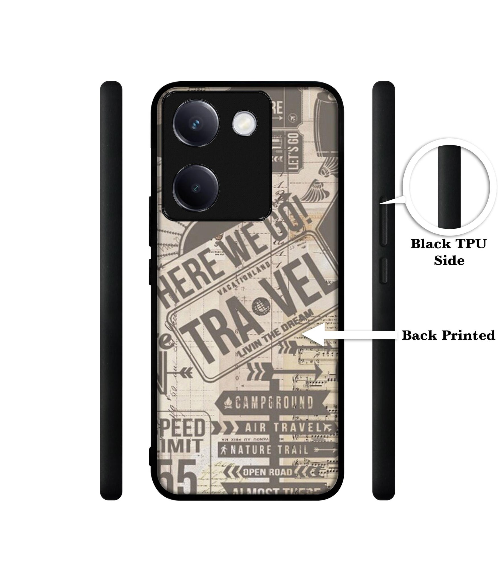 Travel Design Designer 2D Printed Back Case Cover for Vivo Y200 Pro 5G / Y300 Plus 5G