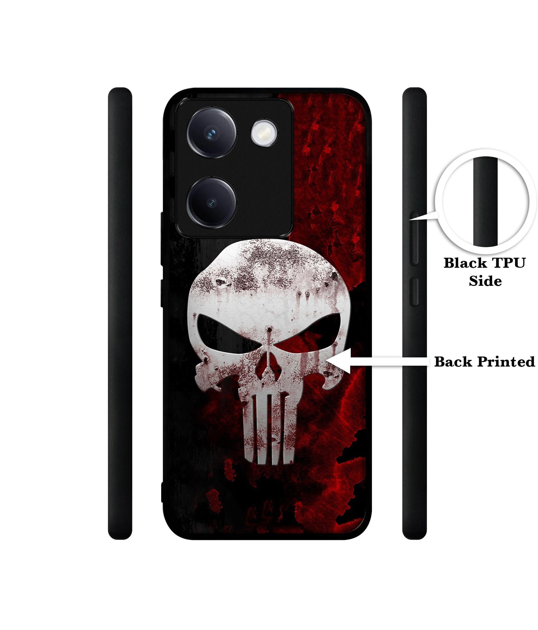 Punisher Skull Design Designer 2D Printed Back Case Cover for Vivo Y200 Pro 5G / Y300 Plus 5G