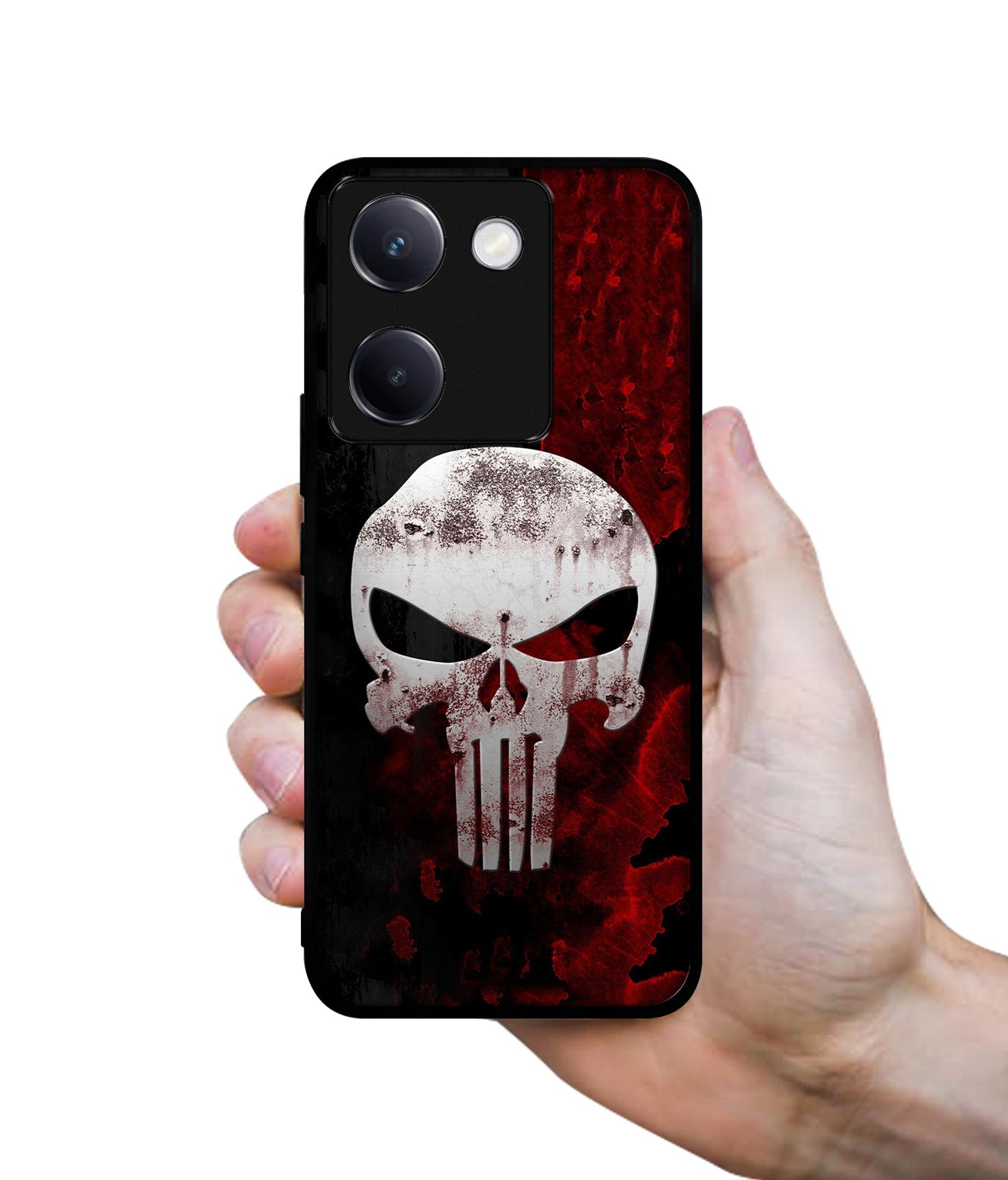 Punisher Skull Design Designer 2D Printed Back Case Cover for Vivo Y200 Pro 5G / Y300 Plus 5G