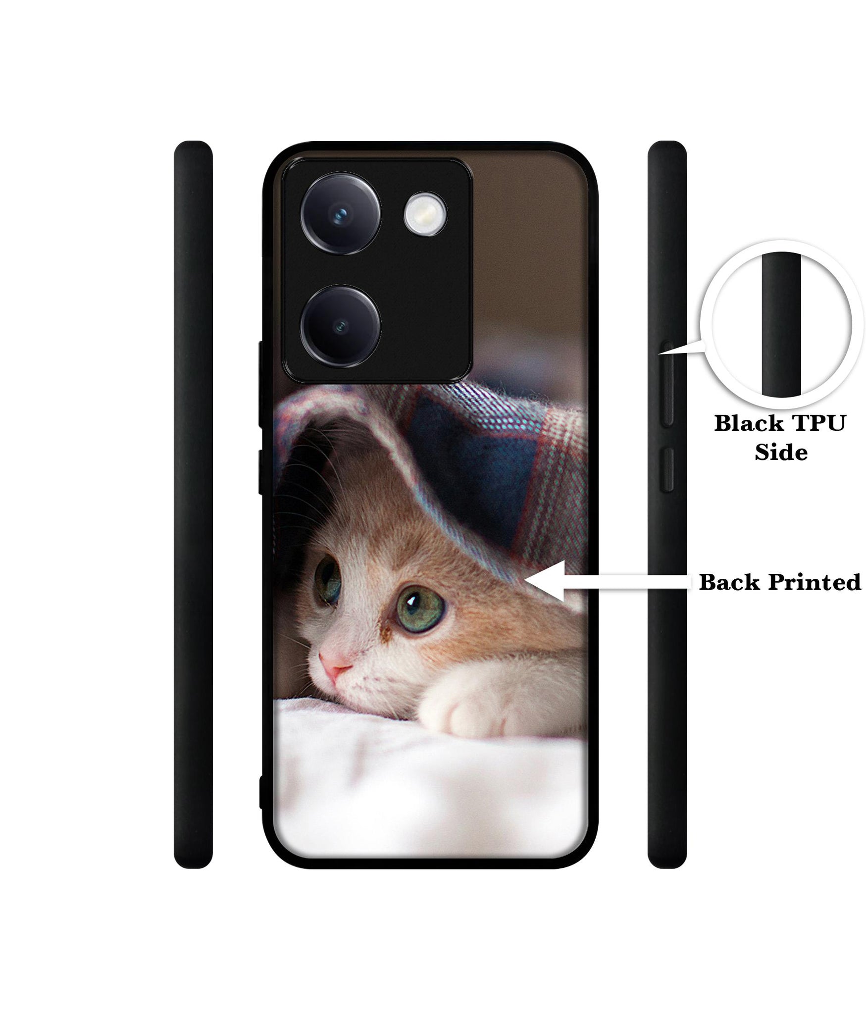Sleepy Kitten Design Designer 2D Printed Back Case Cover for Vivo Y200 Pro 5G / Y300 Plus 5G