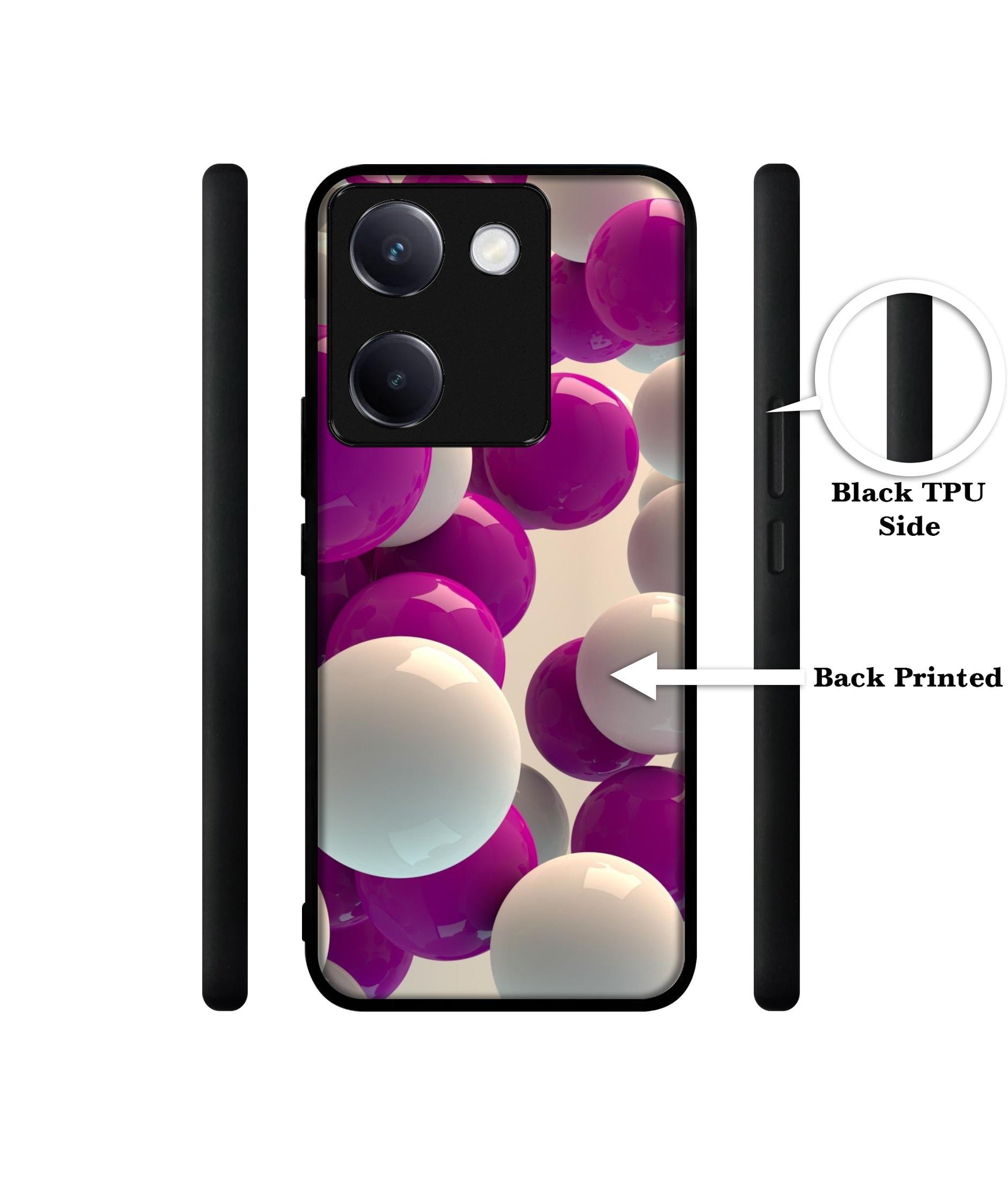 3D Balloons Design Designer 2D Printed Back Case Cover for Vivo Y200 Pro 5G / Y300 Plus 5G