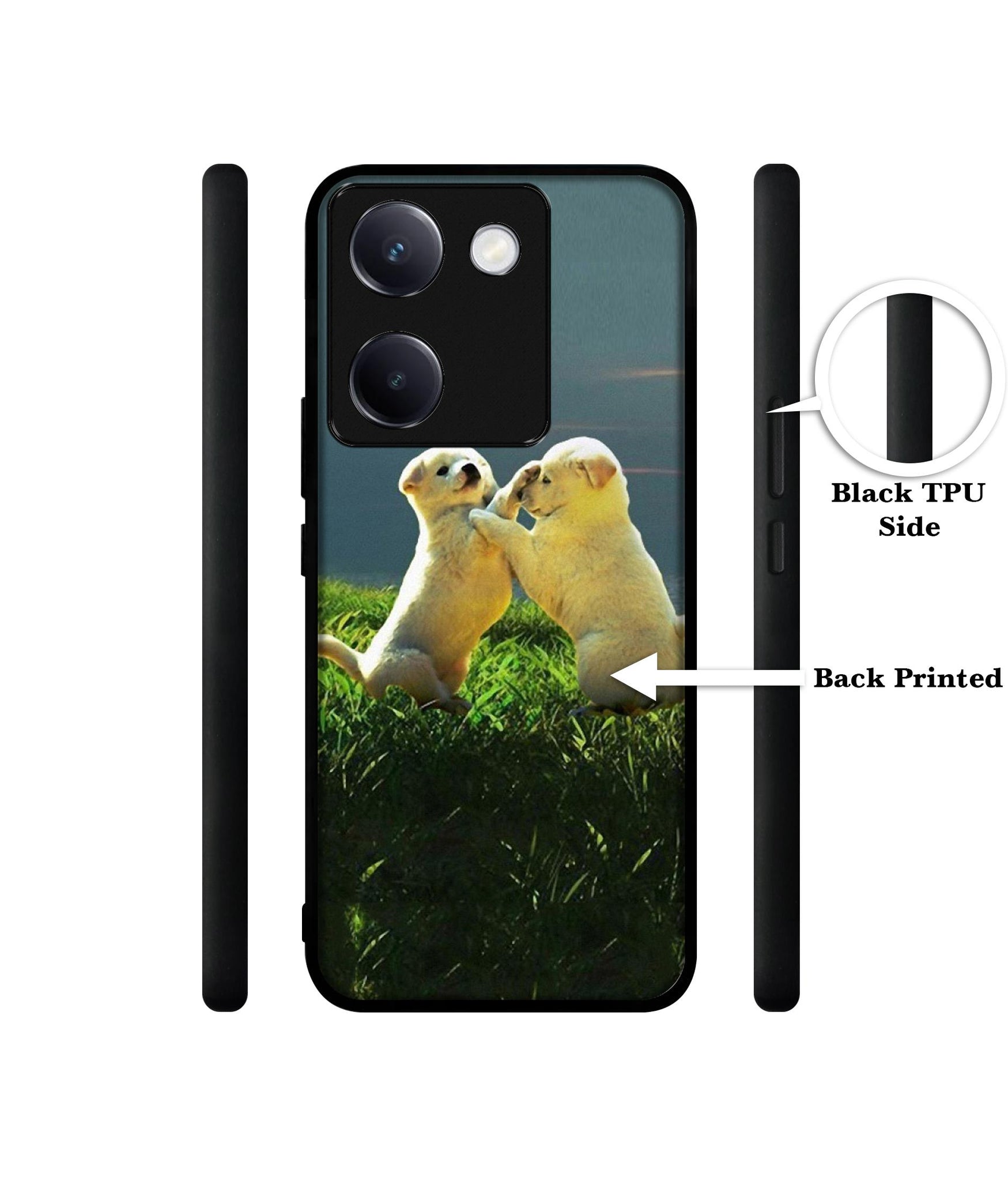 Puppy Couple Sunset Design Designer 2D Printed Back Case Cover for Vivo Y200 Pro 5G / Y300 Plus 5G