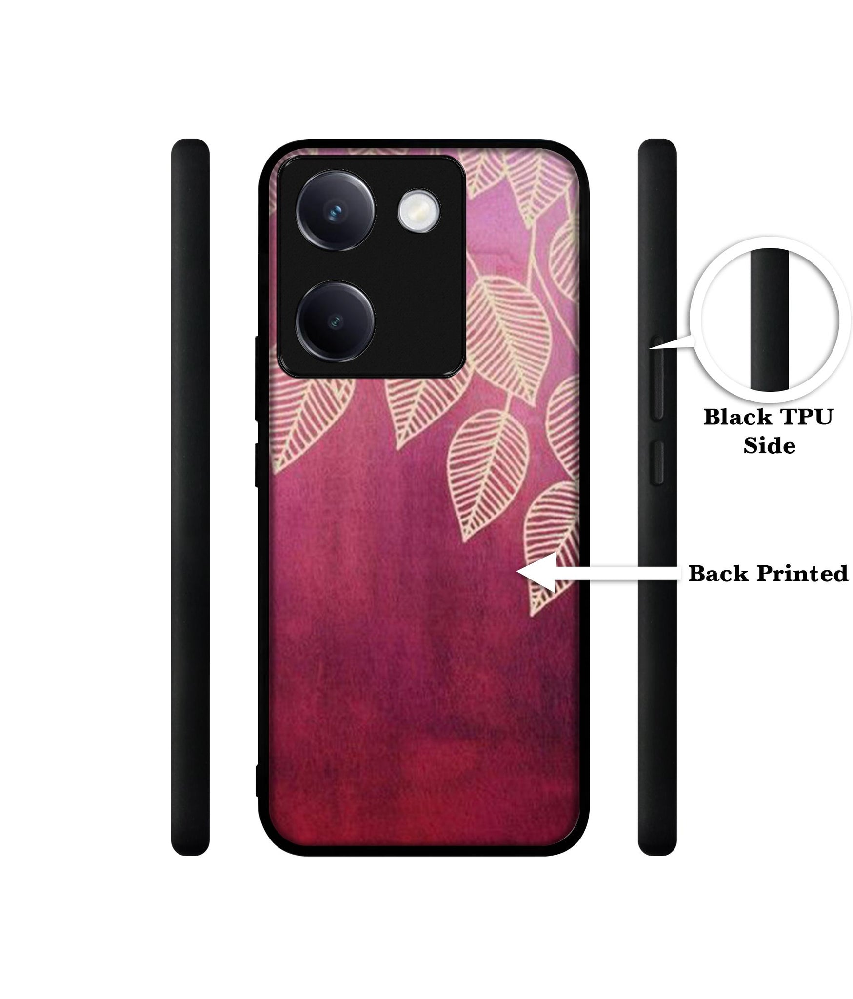 Leaf Pattern Design Designer 2D Printed Back Case Cover for Vivo Y200 Pro 5G / Y300 Plus 5G