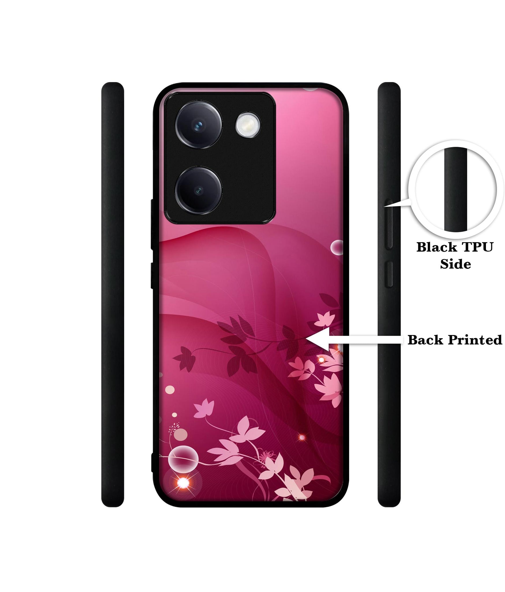 Pink Abstract Design Designer 2D Printed Back Case Cover for Vivo Y200 Pro 5G / Y300 Plus 5G