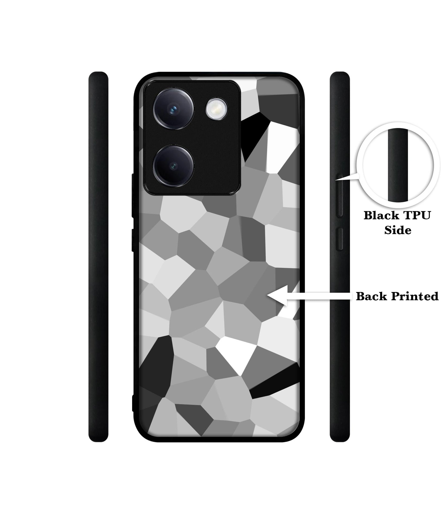 Black & White Mathematical Shape Design Designer 2D Printed Back Case Cover for Vivo Y200 Pro 5G / Y300 Plus 5G