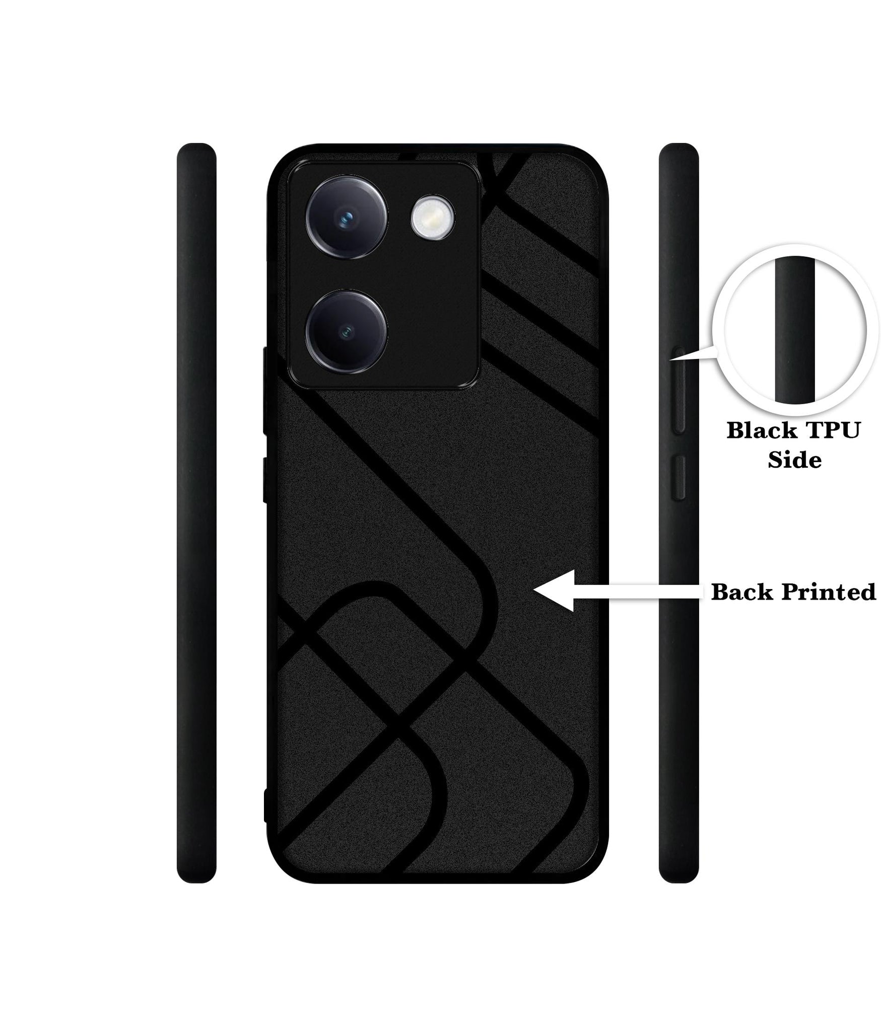 Zig-Zag Black Line Design Designer 2D Printed Back Case Cover for Vivo Y200 Pro 5G / Y300 Plus 5G