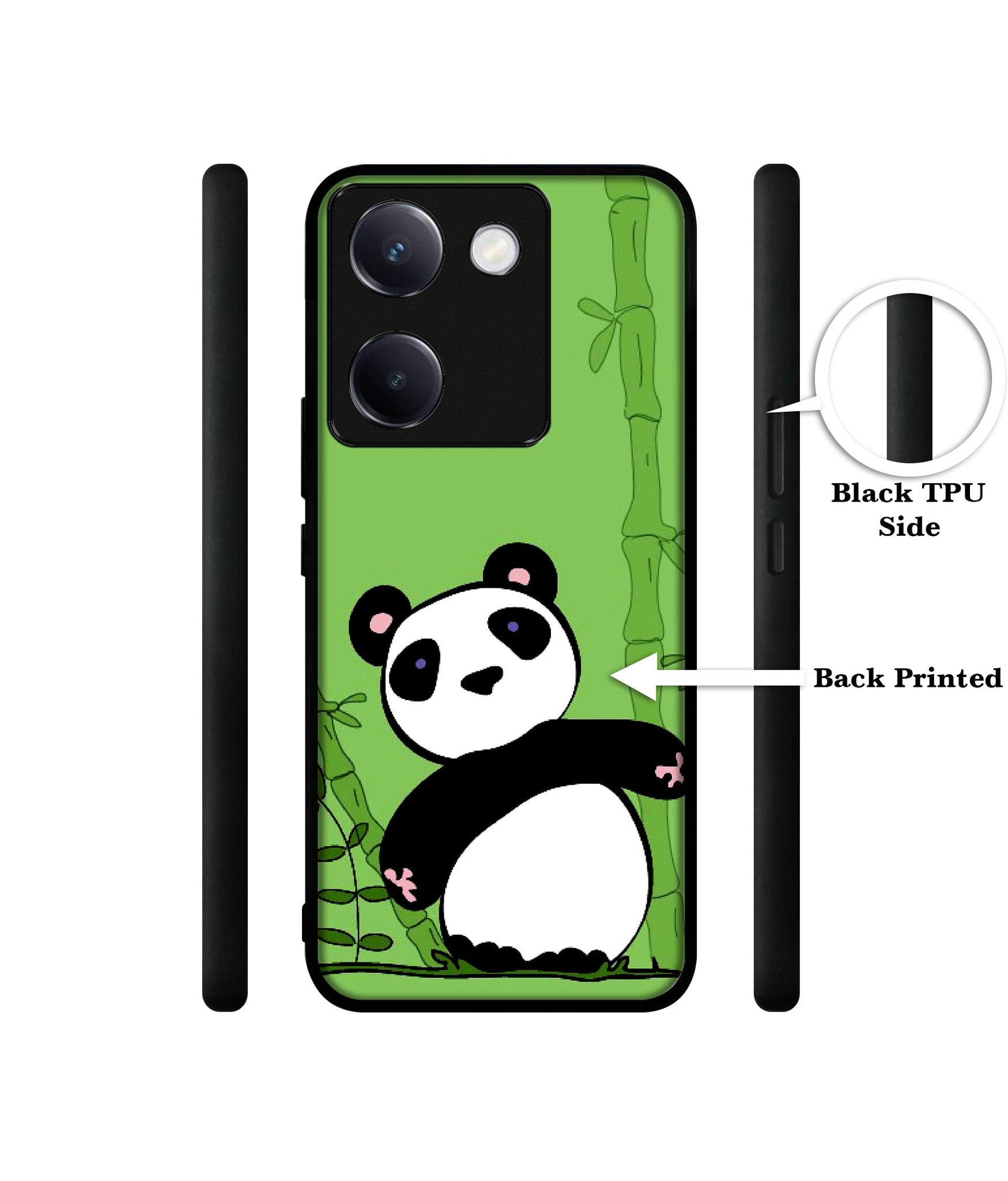 Panda with Bamboo Design Designer 2D Printed Back Case Cover for Vivo Y200 Pro 5G / Y300 Plus 5G