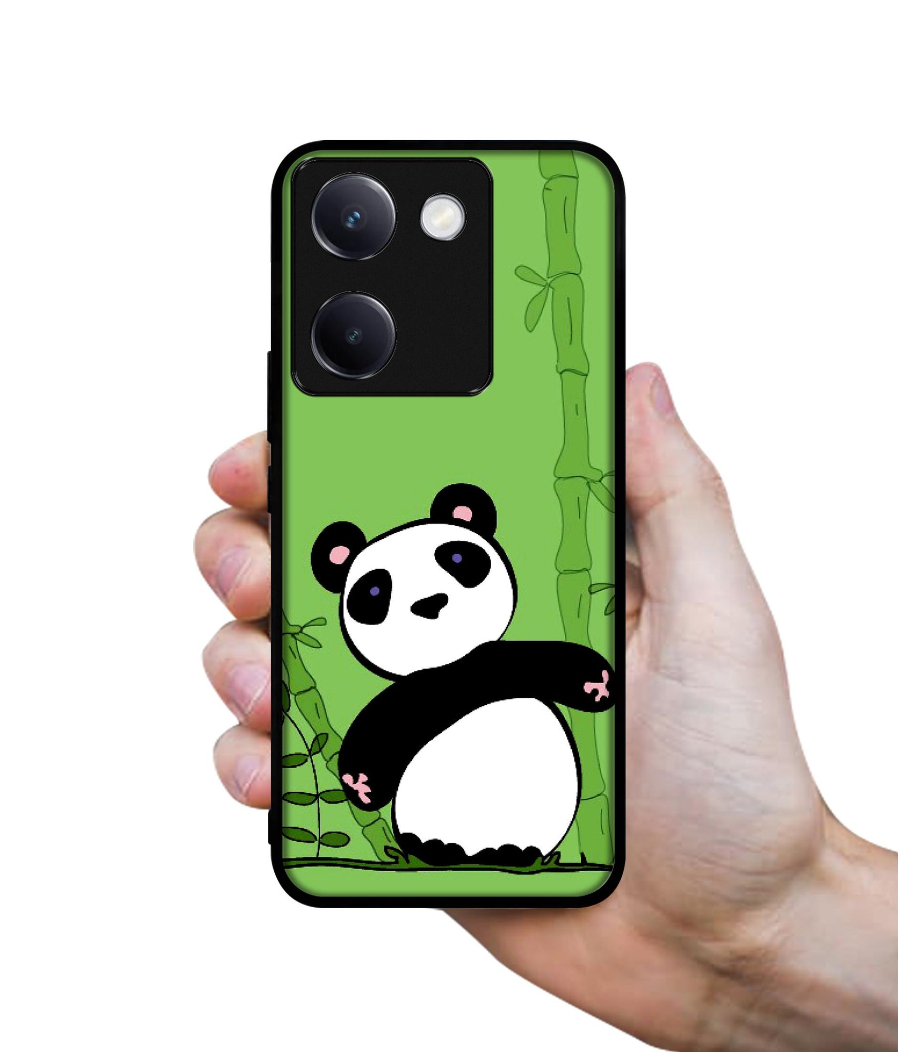 Panda with Bamboo Design Designer 2D Printed Back Case Cover for Vivo Y200 Pro 5G / Y300 Plus 5G