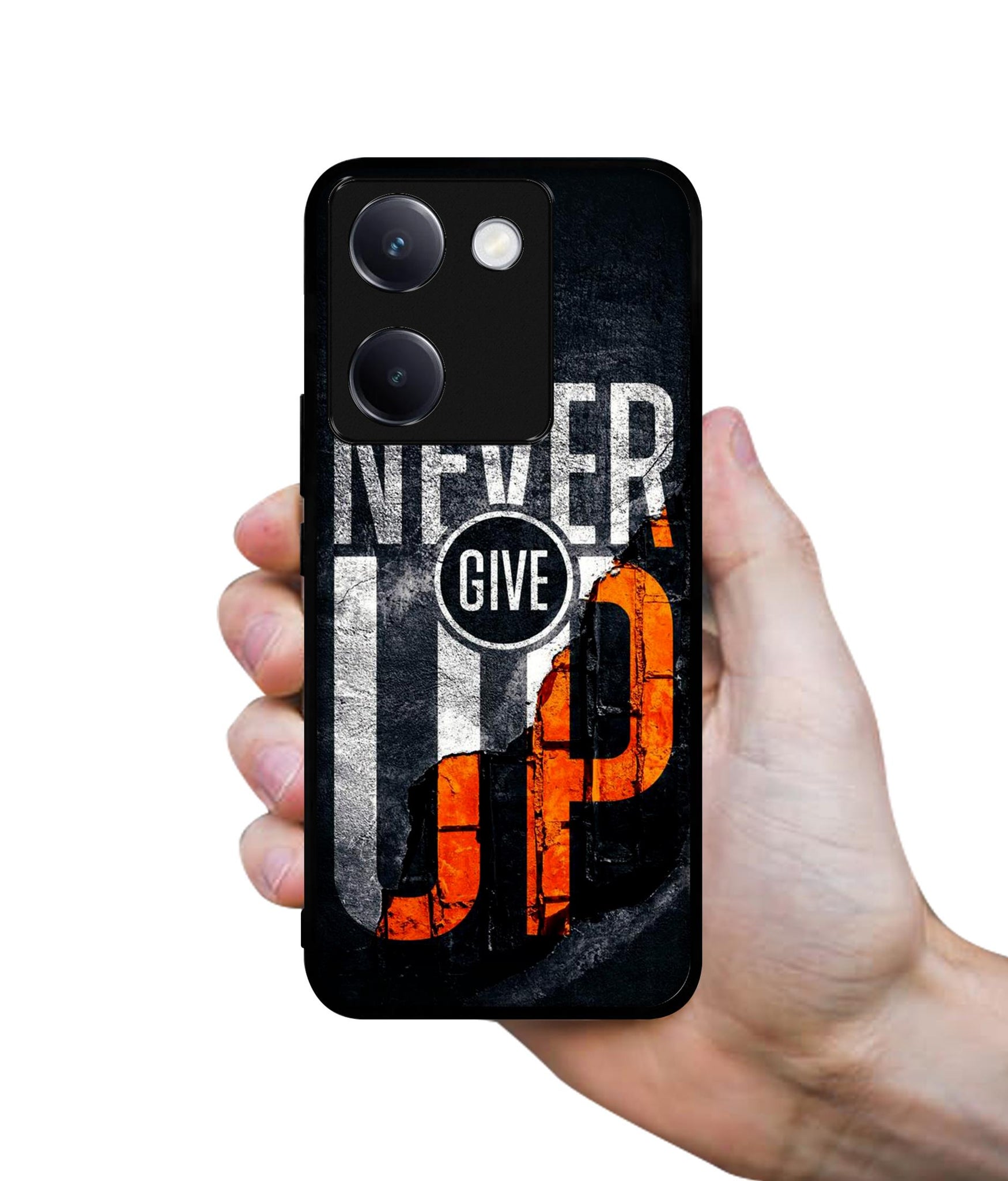Never Give Up Design Designer 2D Printed Back Case Cover for Vivo Y200 Pro 5G / Y300 Plus 5G