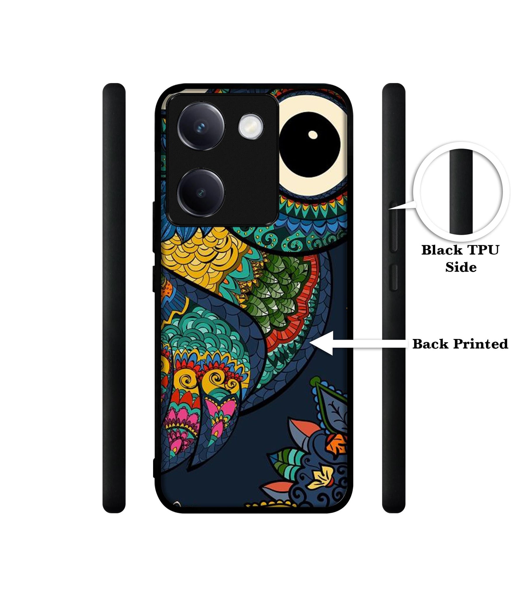 Owl Illustration Design Designer 2D Printed Back Case Cover for Vivo Y200 Pro 5G / Y300 Plus 5G
