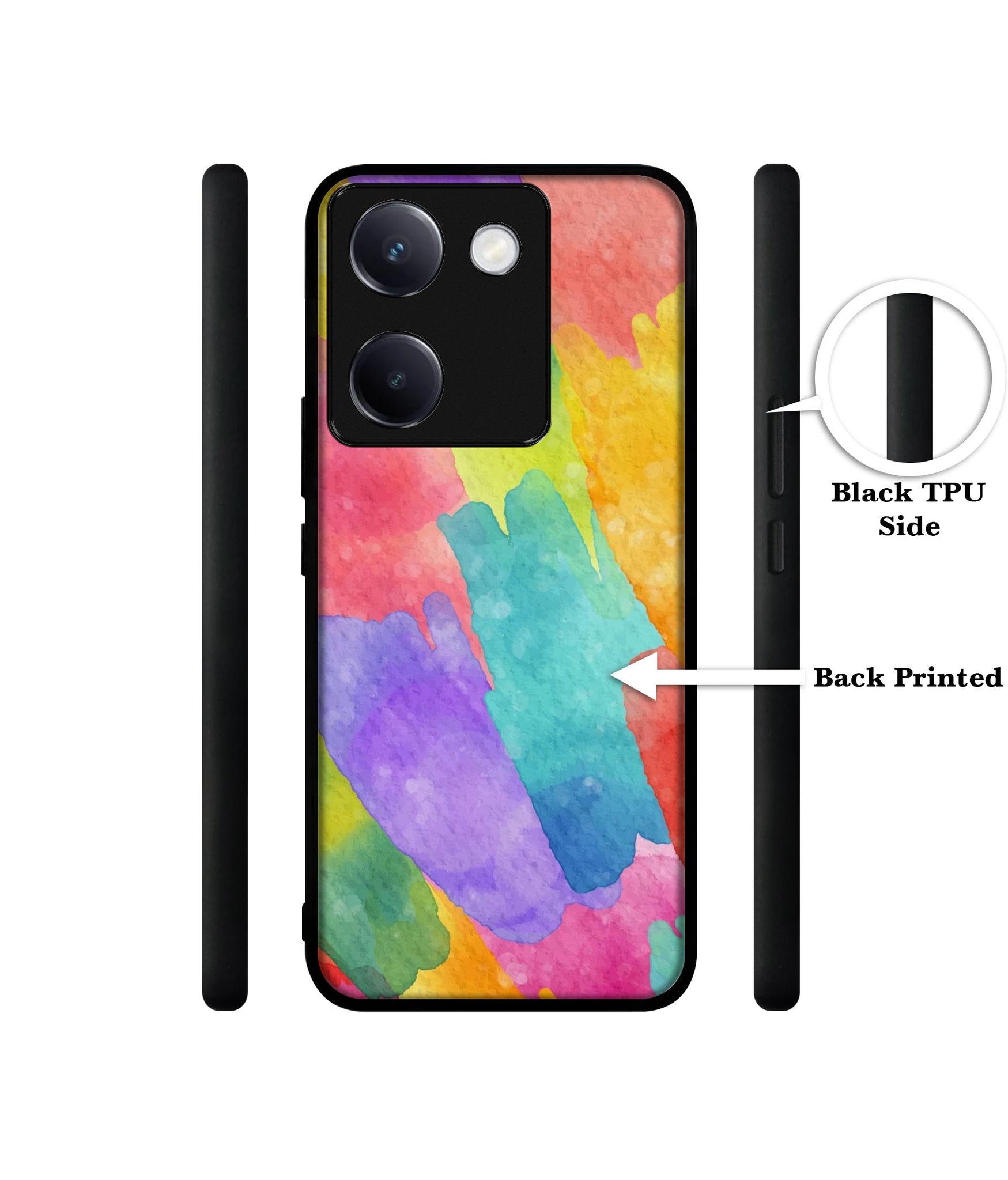 Water Paint Colorful Abstract Design Designer 2D Printed Back Case Cover for Vivo Y200 Pro 5G / Y300 Plus 5G