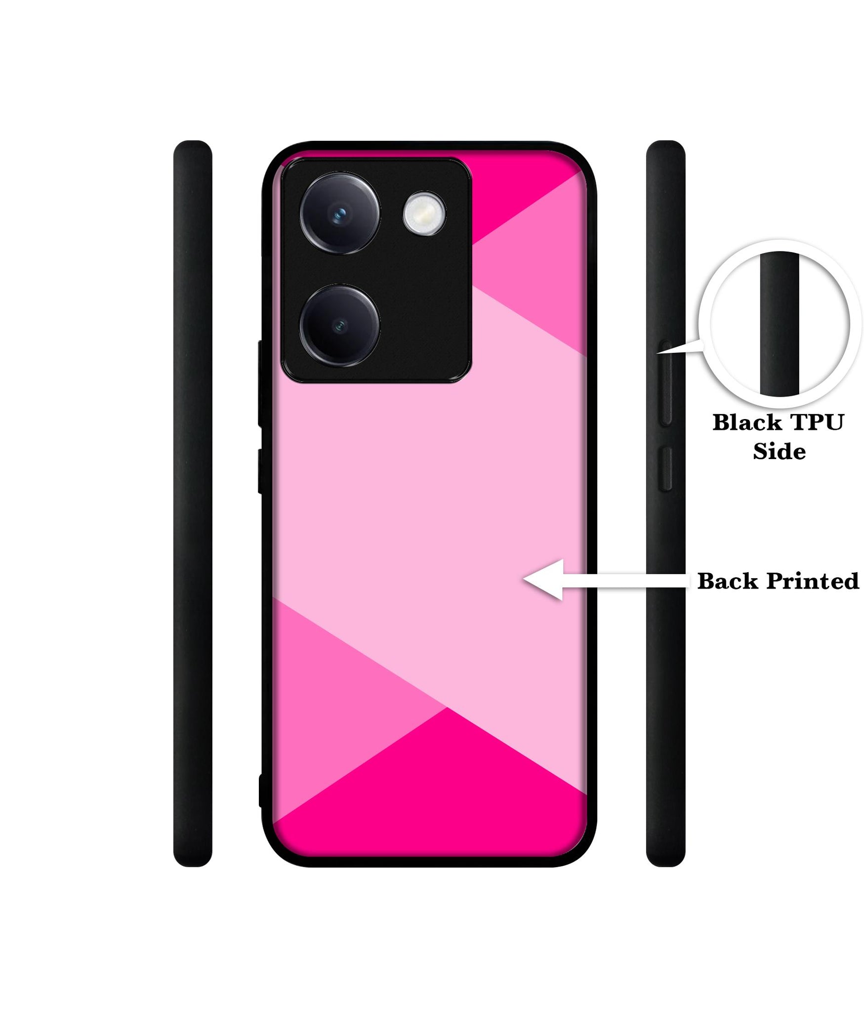 Pink Cross Vector Design Designer 2D Printed Back Case Cover for Vivo Y200 Pro 5G / Y300 Plus 5G