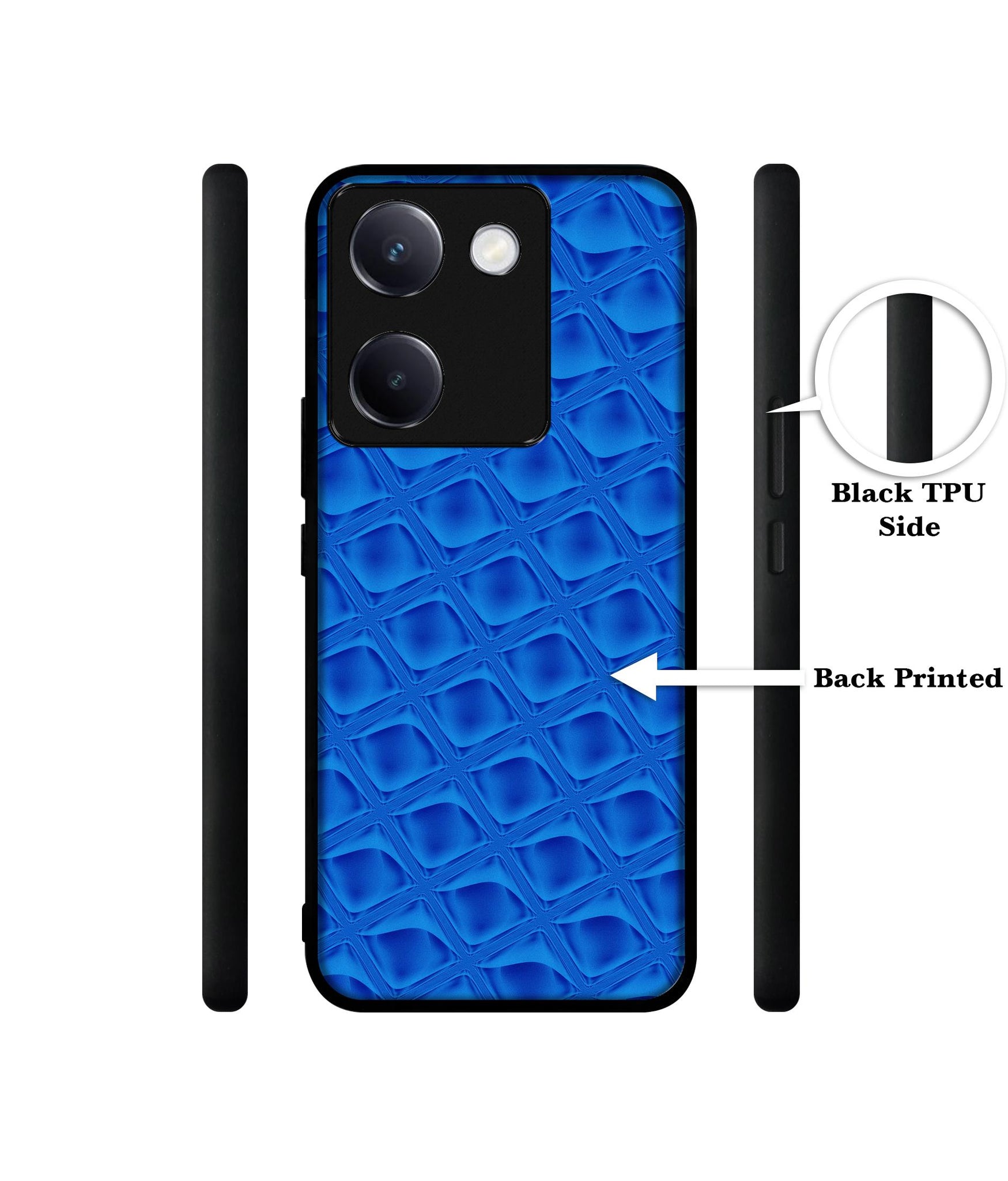 Blue Diamond Design Designer 2D Printed Back Case Cover for Vivo Y200 Pro 5G / Y300 Plus 5G