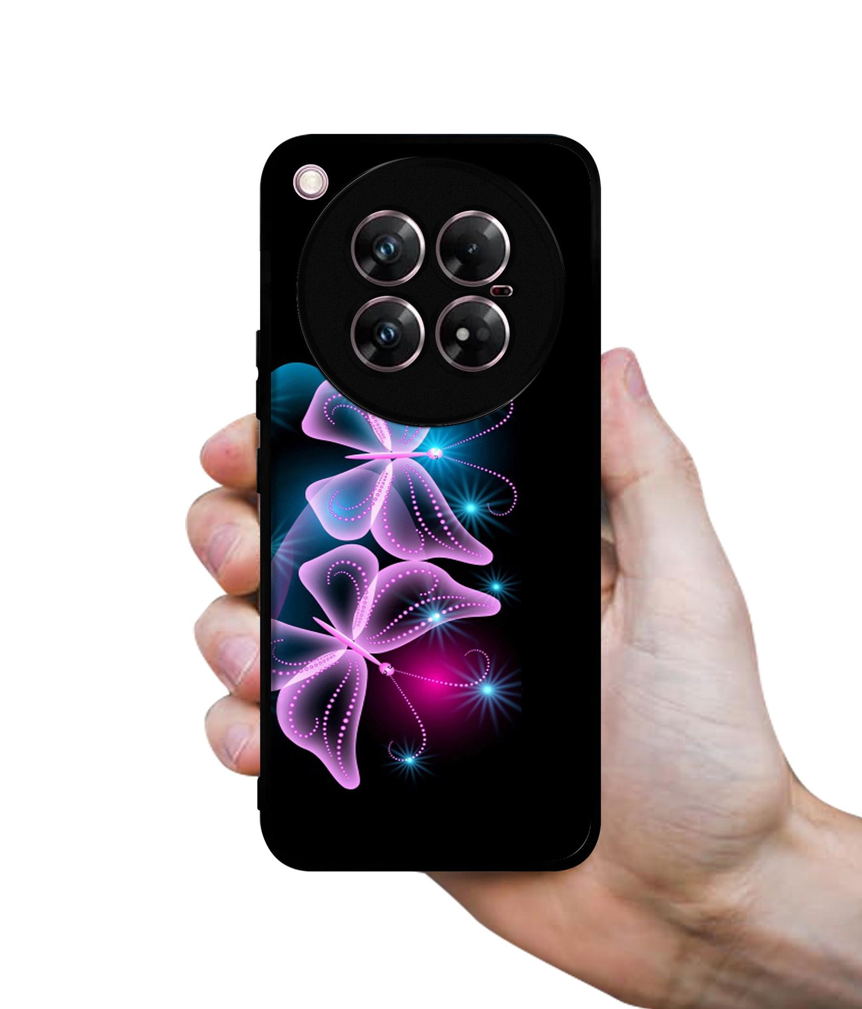 Butterflies Neon Light Design Designer 2D Printed Back Case Cover for Infinix Zero 40 5G