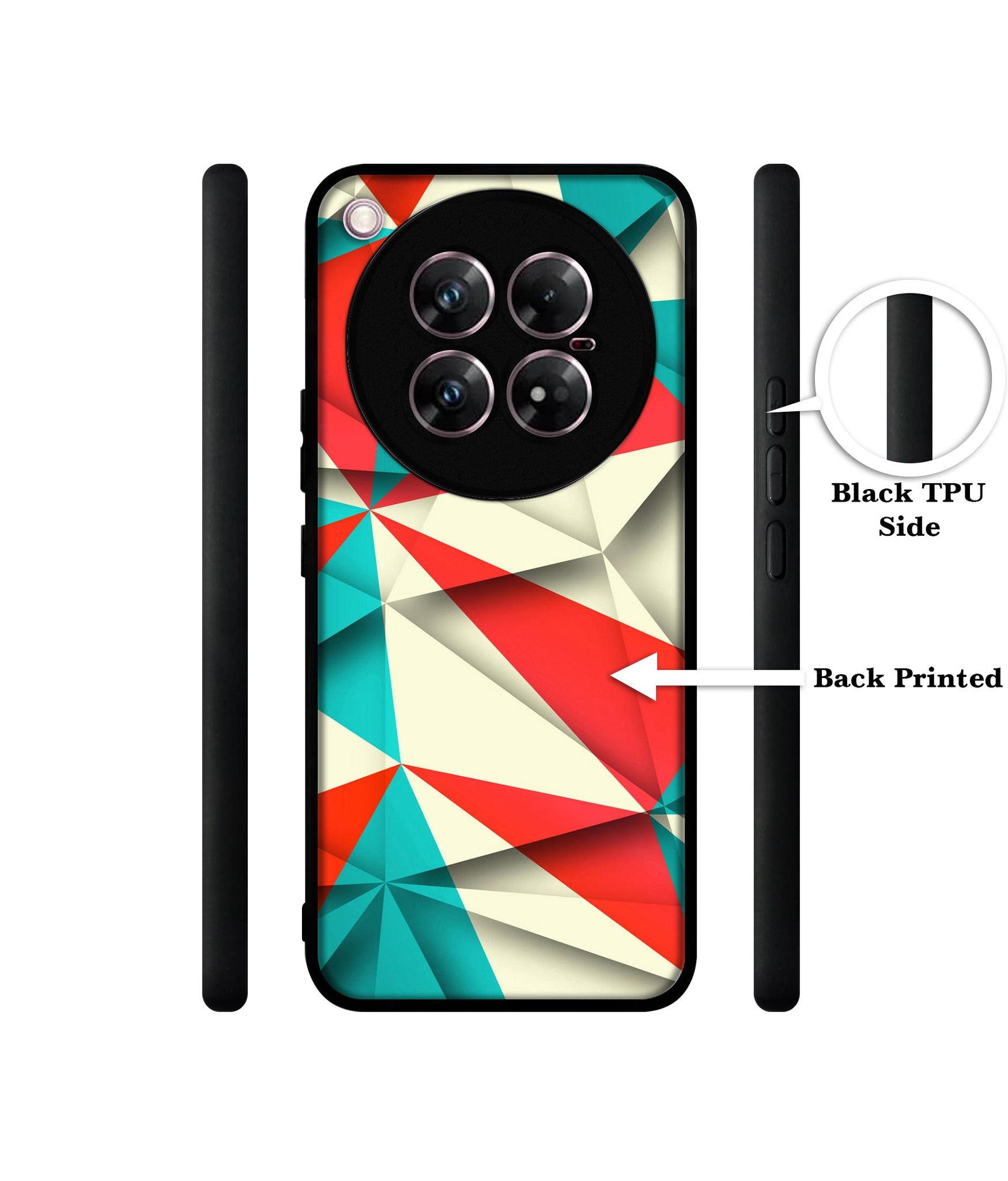 Red Blue White Pattern Design Designer 2D Printed Back Case Cover for Infinix Zero 40 5G