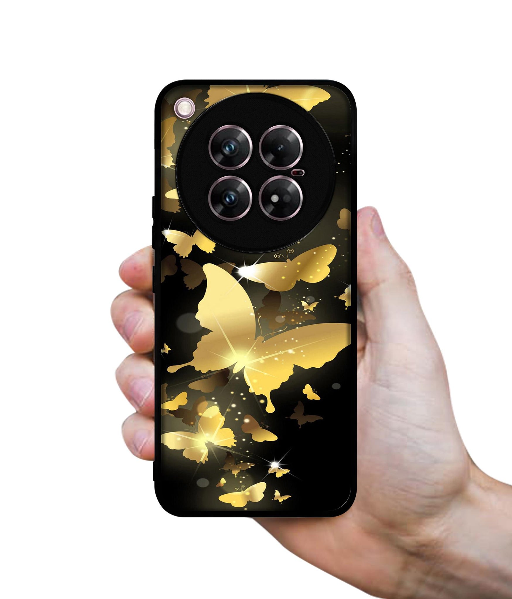 Golden Butterfly Pattern Design Designer 2D Printed Back Case Cover for Infinix Zero 40 5G