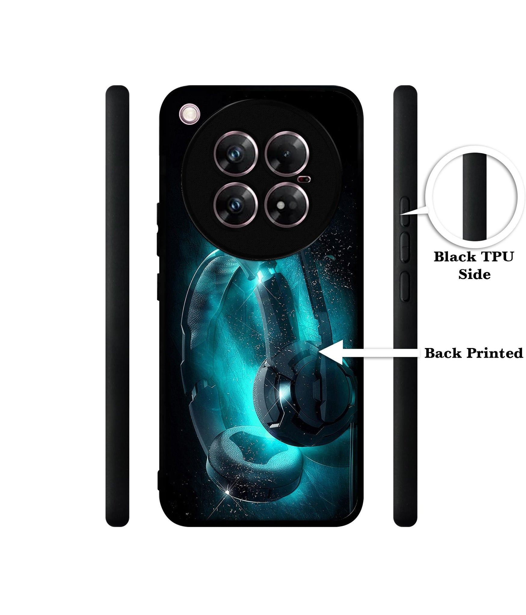 Cool Headphone Design Designer 2D Printed Back Case Cover for Infinix Zero 40 5G