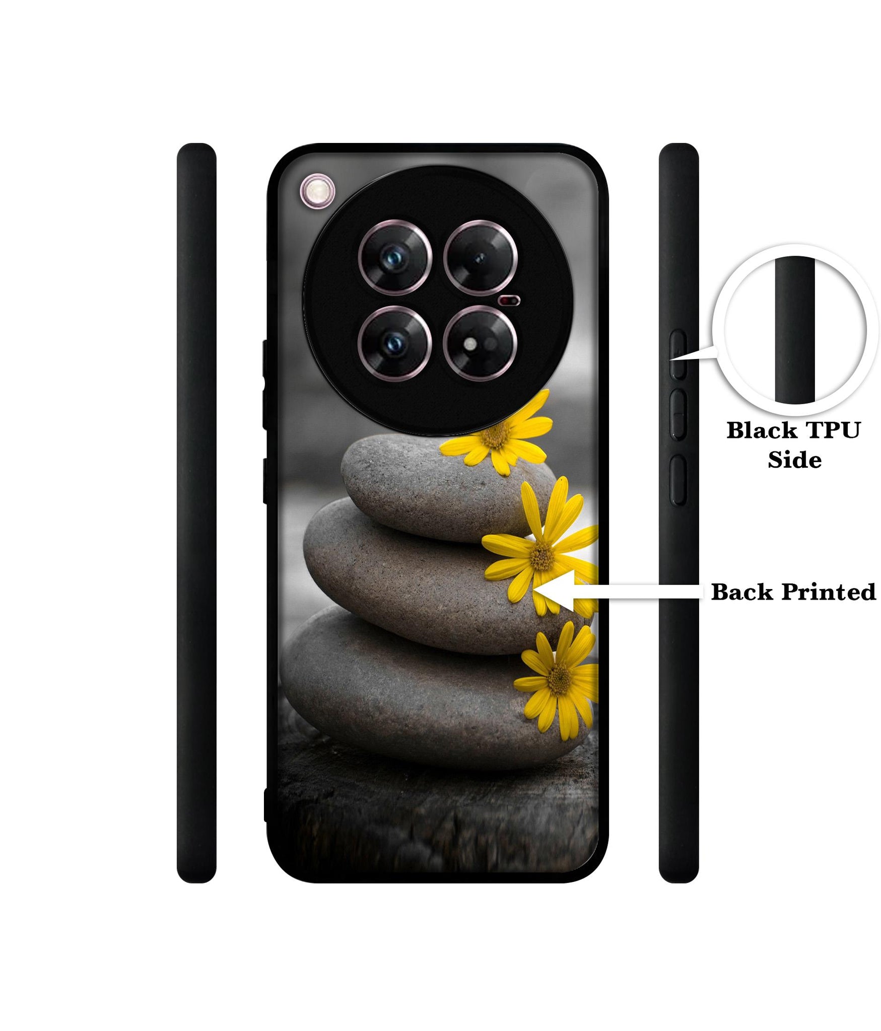 Stones And Flower Design Designer 2D Printed Back Case Cover for Infinix Zero 40 5G