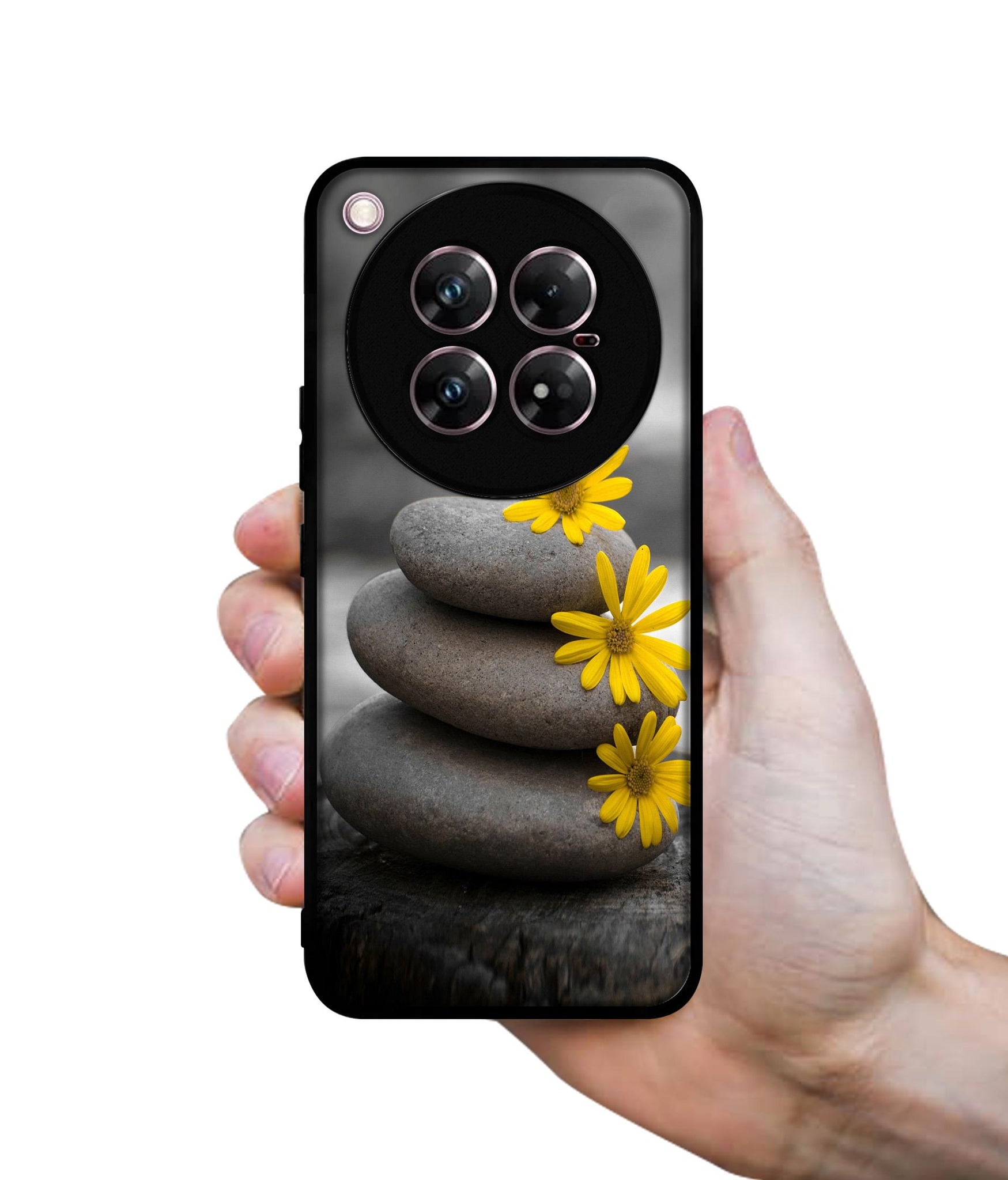 Stones And Flower Design Designer 2D Printed Back Case Cover for Infinix Zero 40 5G