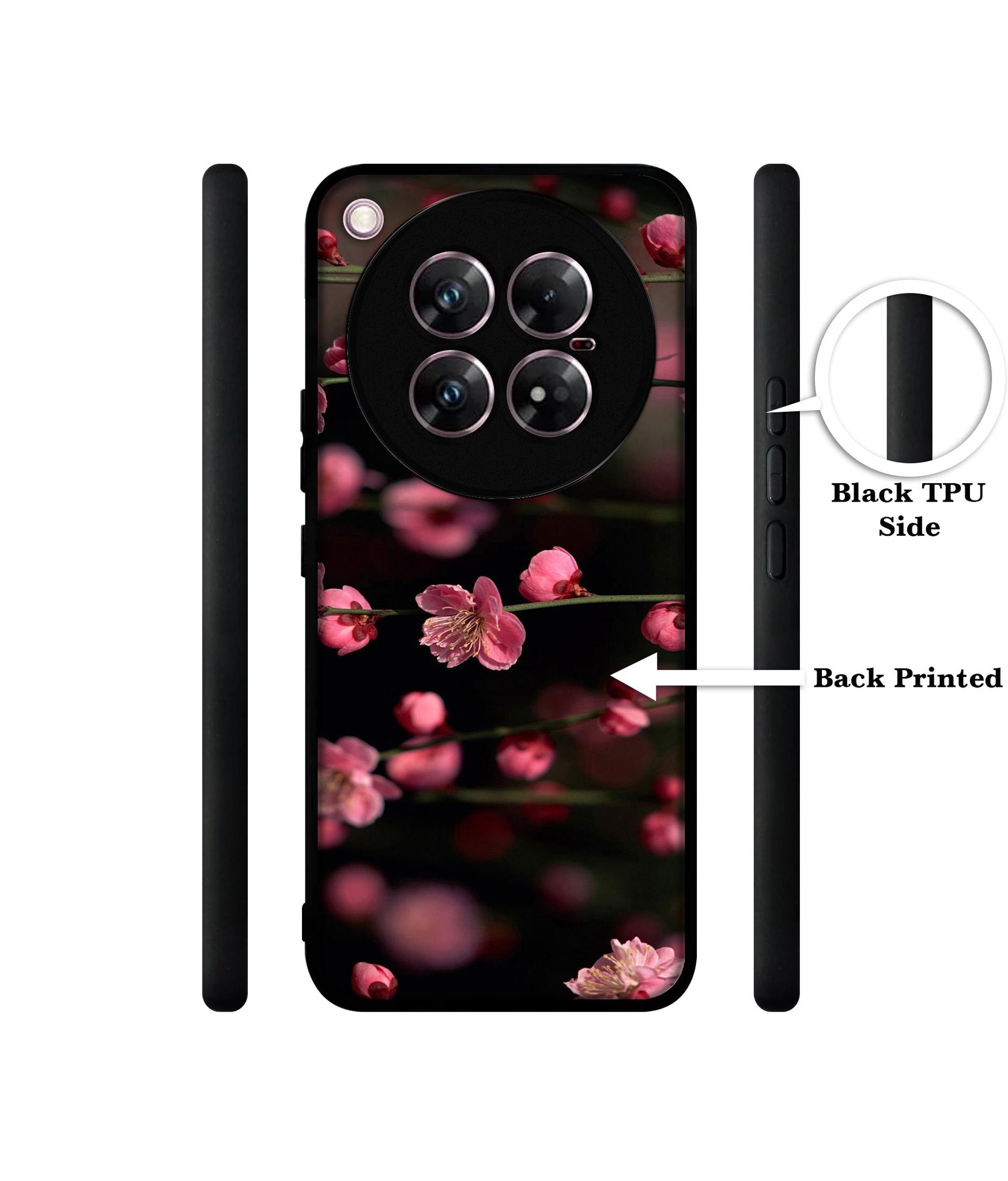 Pink Flowers Design Designer 2D Printed Back Case Cover for Infinix Zero 40 5G