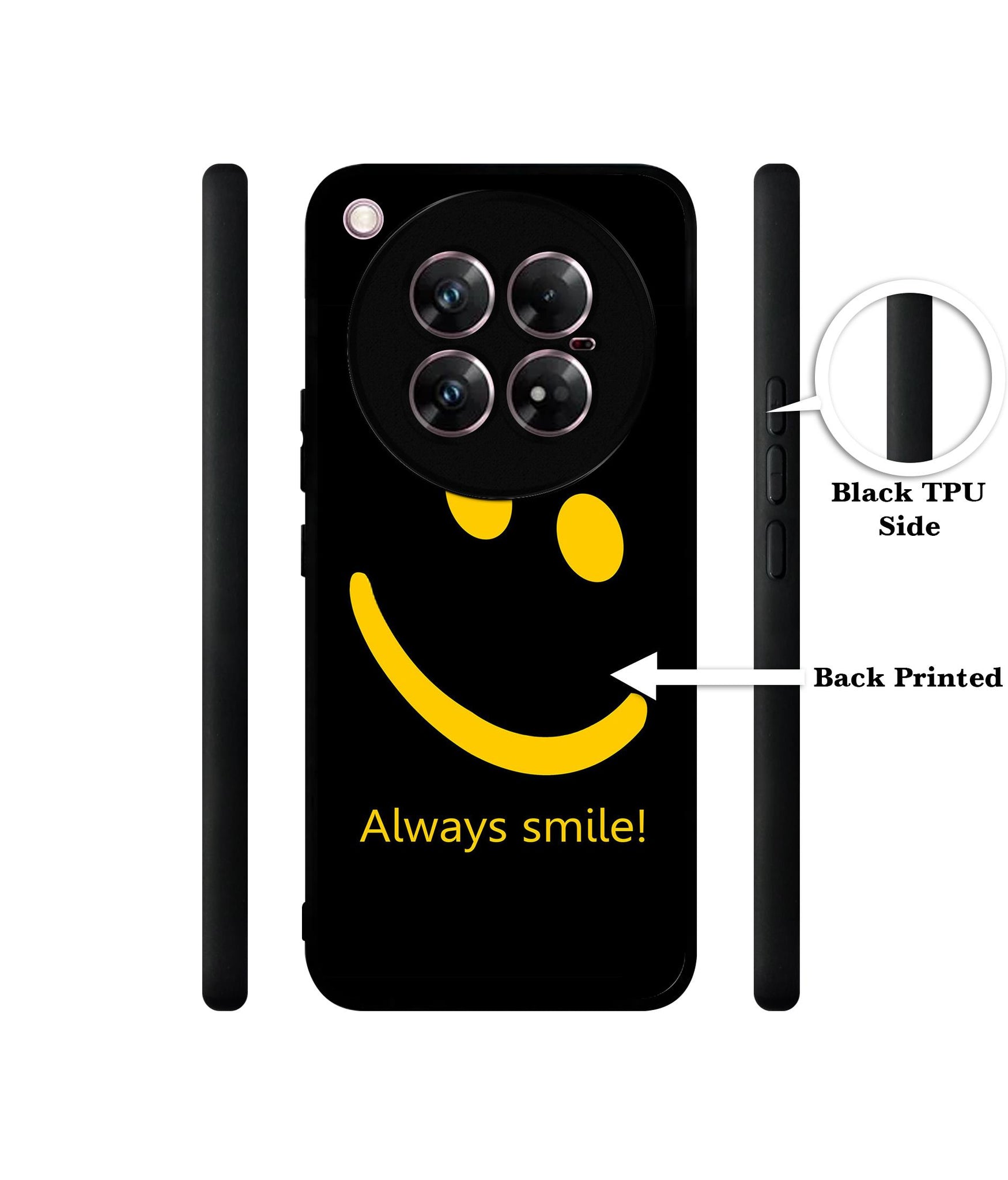 Always Smile Quote Design Designer 2D Printed Back Case Cover for Infinix Zero 40 5G