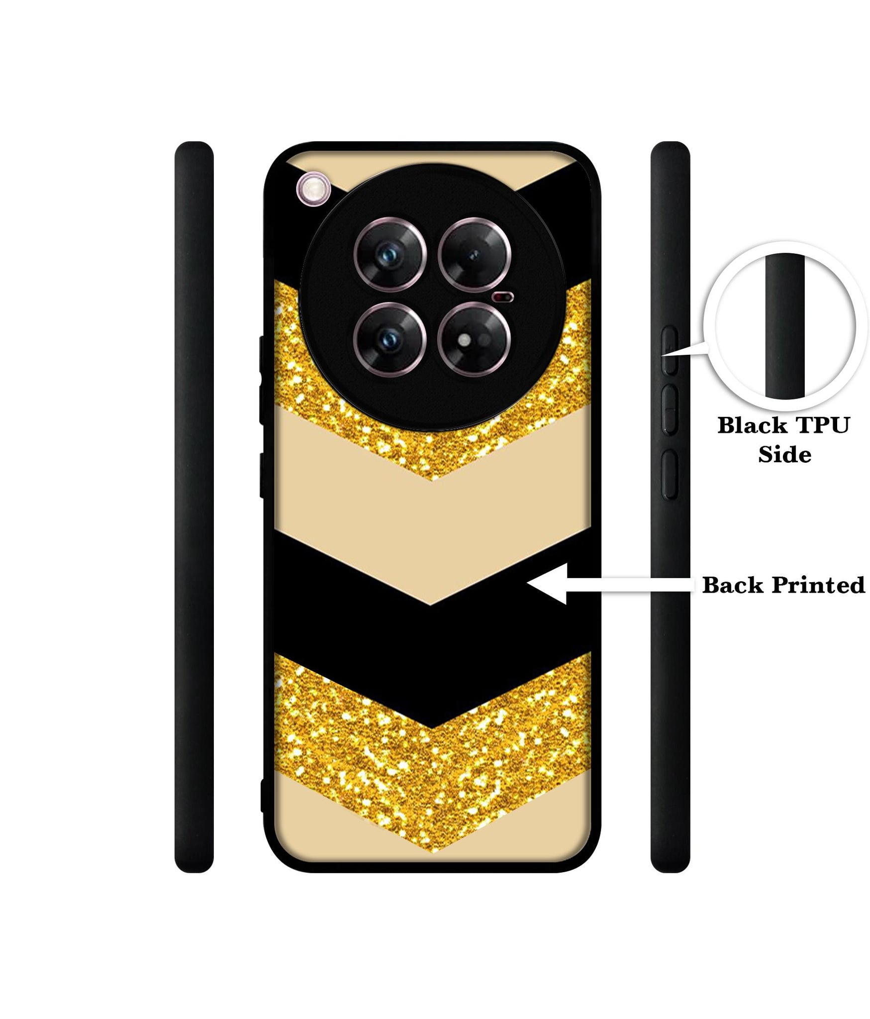 Black & Gold Design Designer 2D Printed Back Case Cover for Infinix Zero 40 5G