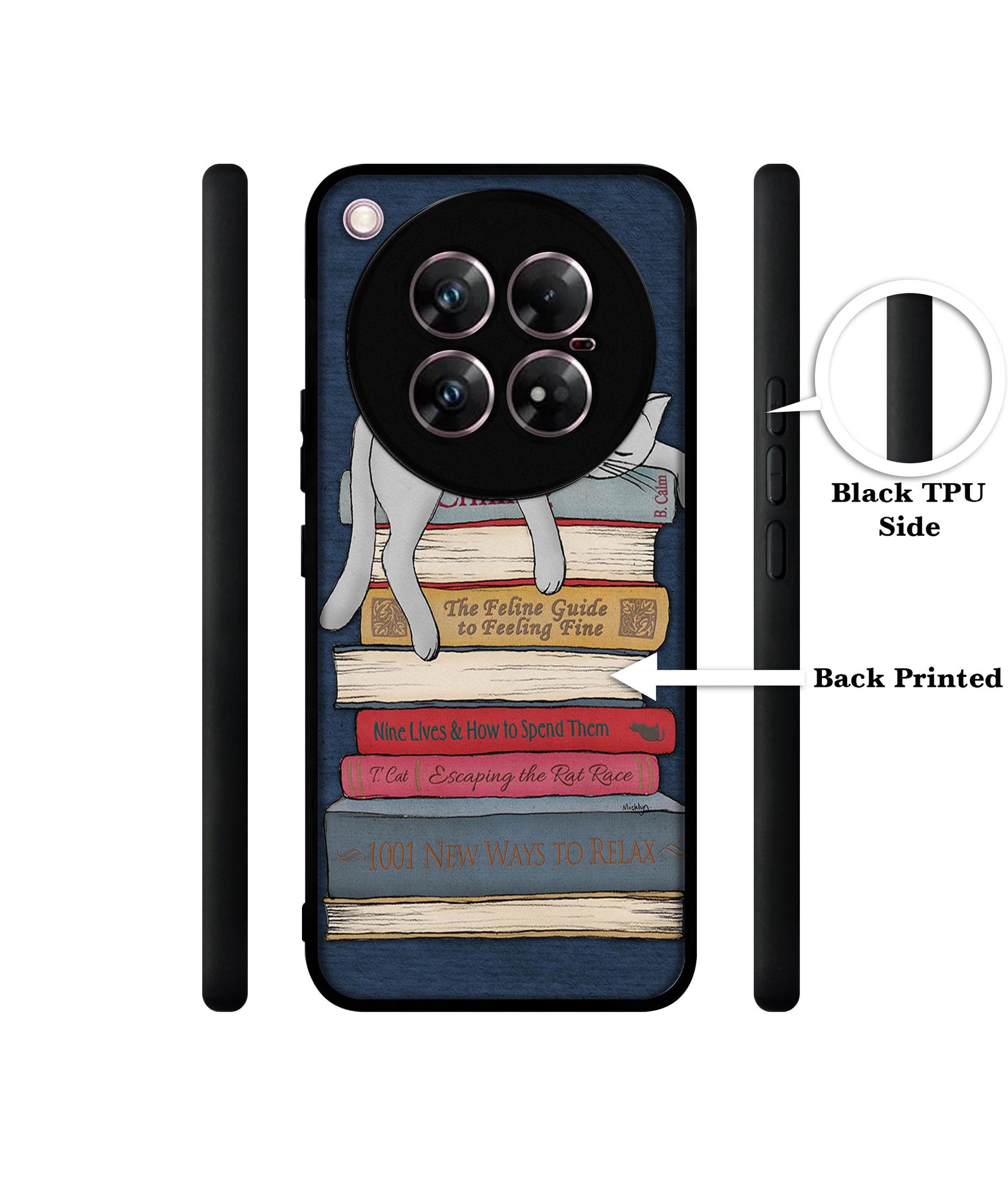 Cat Sleeping On The Books Design Designer 2D Printed Back Case Cover for Infinix Zero 40 5G