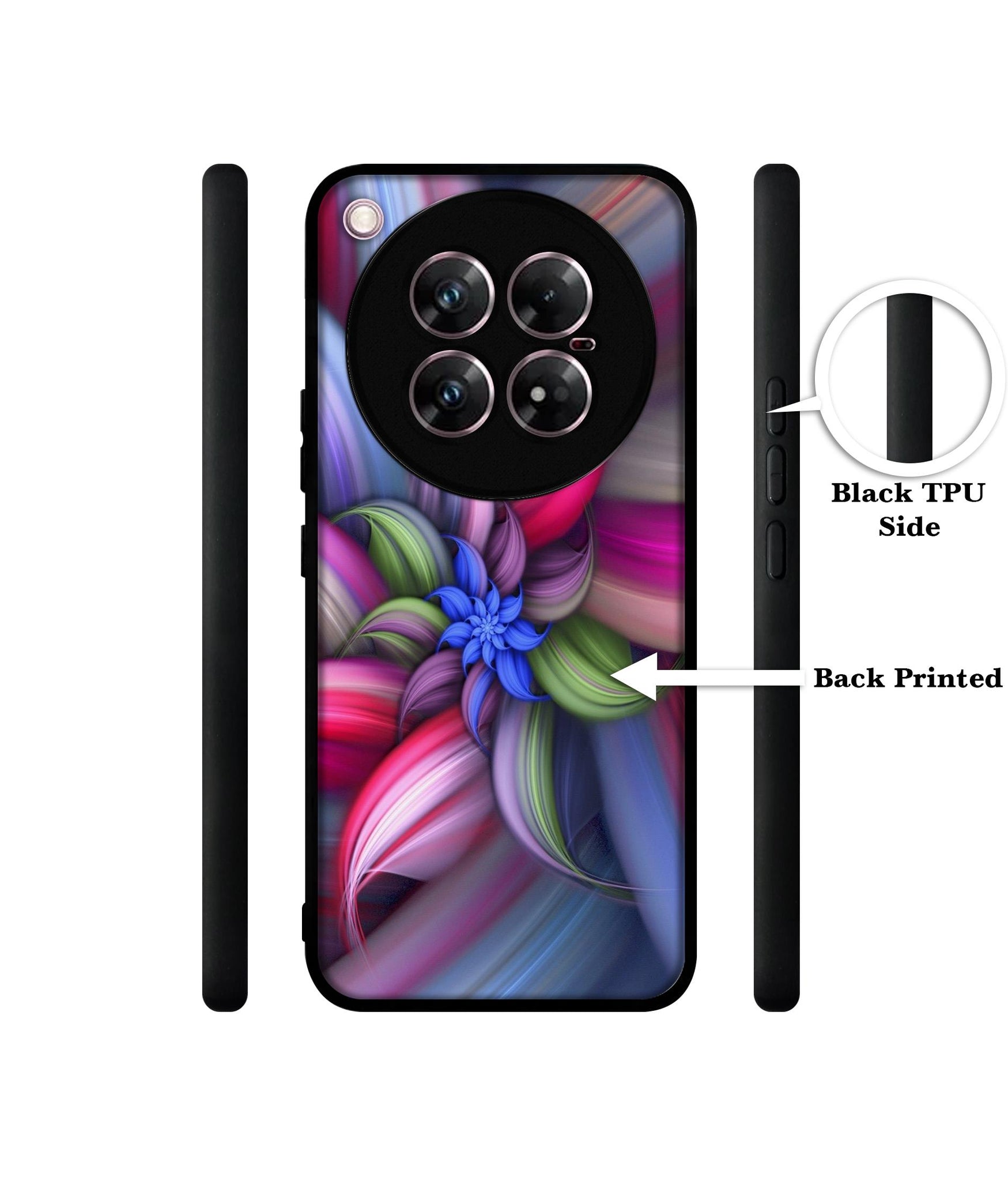 Colorful Flower Design Designer 2D Printed Back Case Cover for Infinix Zero 40 5G