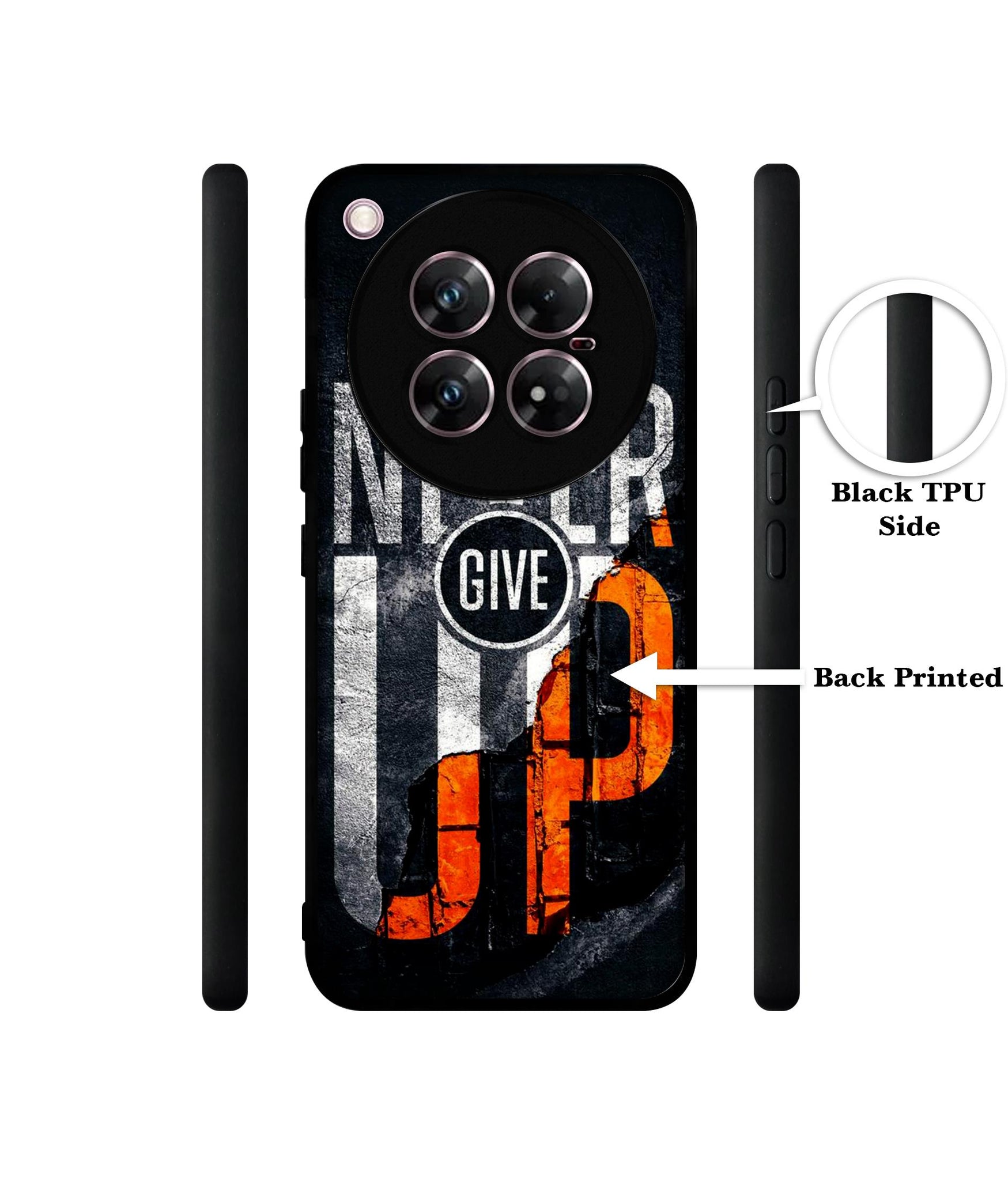 Never Give Up Design Designer 2D Printed Back Case Cover for Infinix Zero 40 5G