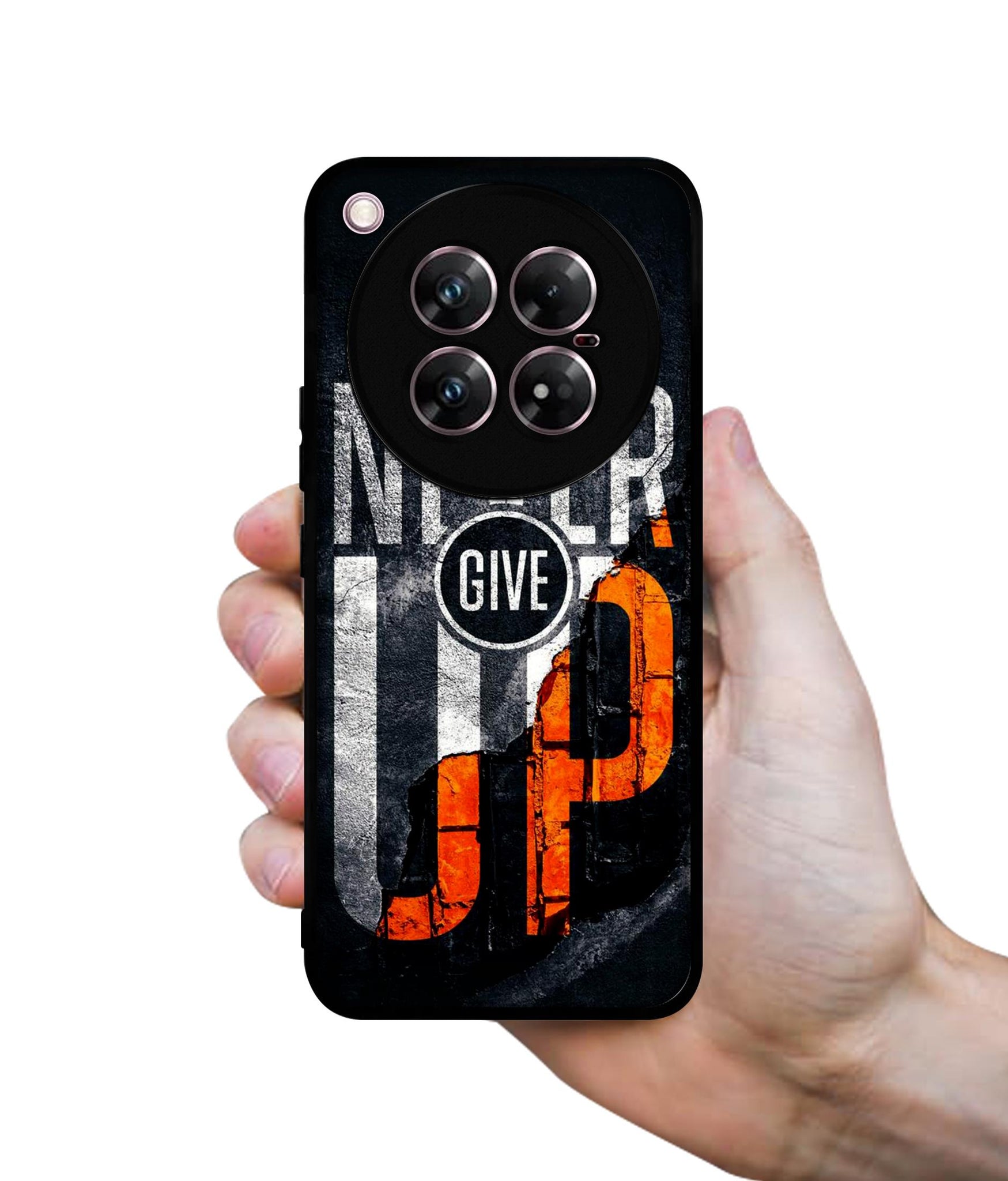 Never Give Up Design Designer 2D Printed Back Case Cover for Infinix Zero 40 5G
