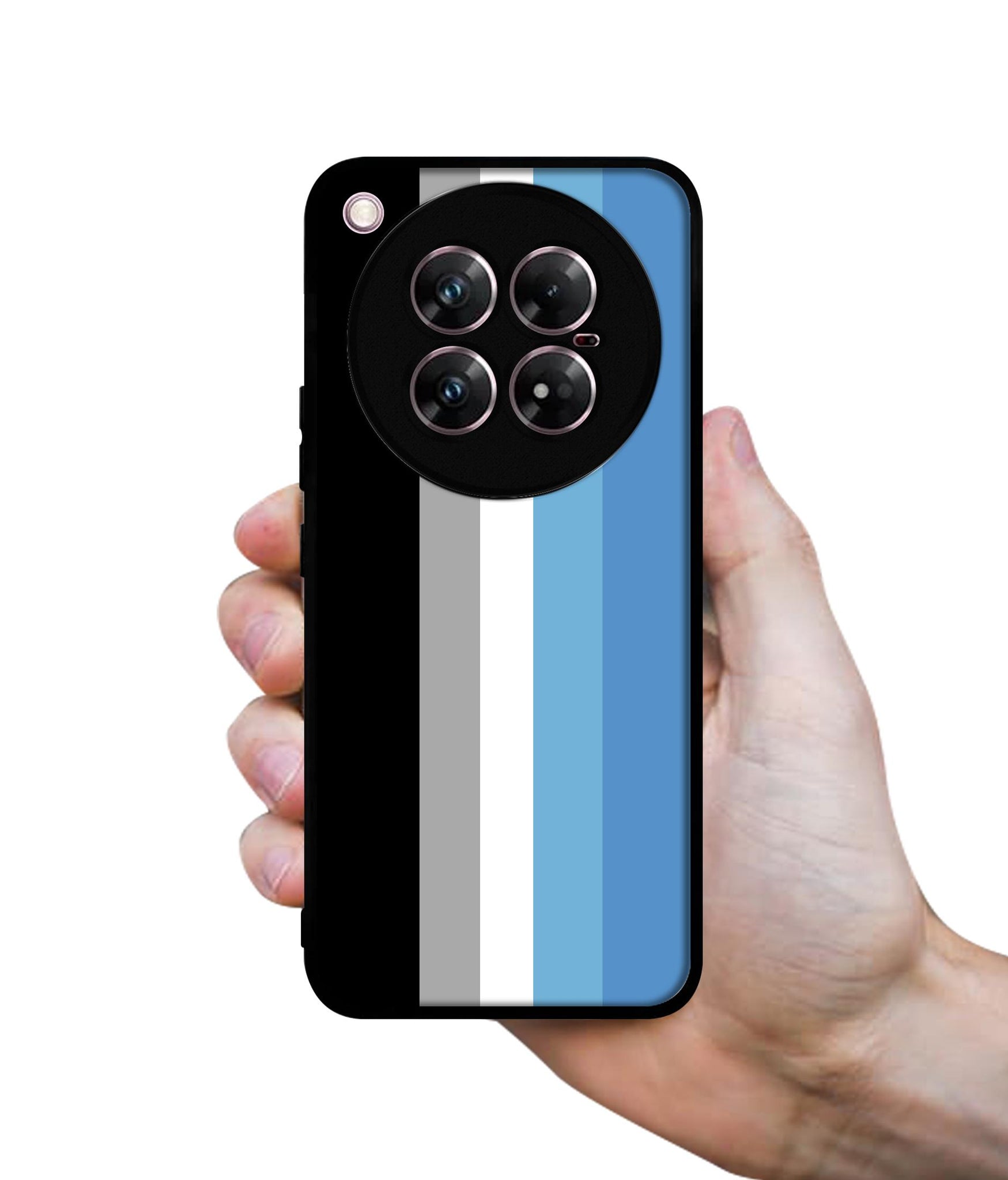 White and Blue Lines Design Designer 2D Printed Back Case Cover for Infinix Zero 40 5G