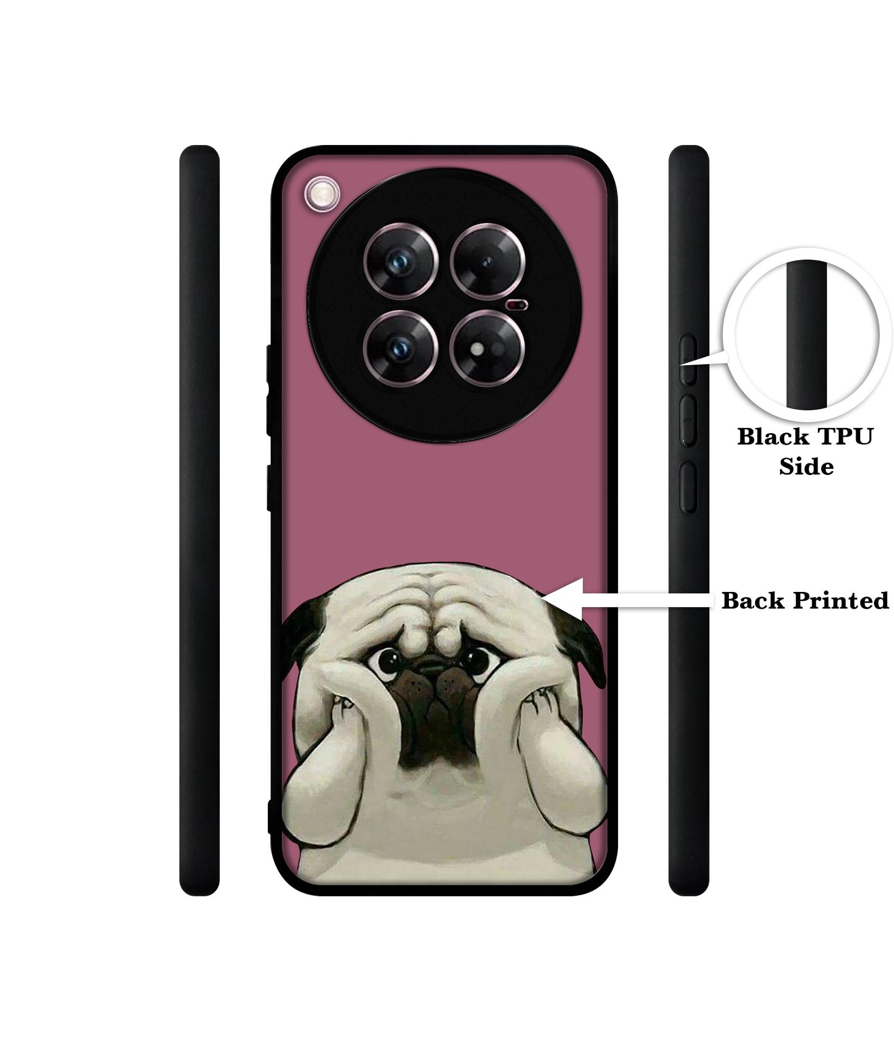 Cute Pug Holding Big Cheeks Design Designer 2D Printed Back Case Cover for Infinix Zero 40 5G
