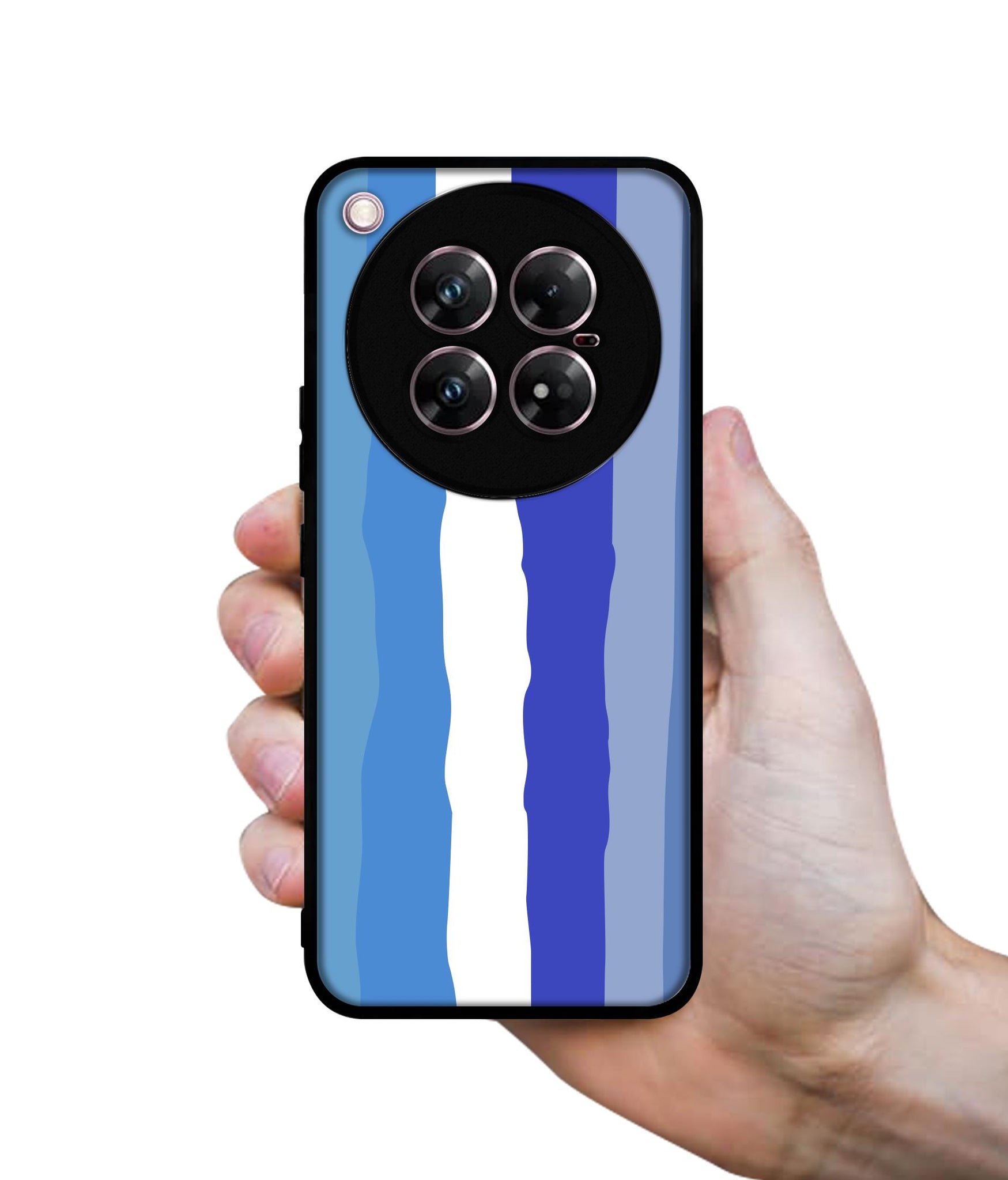 Blue Stripes Rainbow Design Designer 2D Printed Back Case Cover for Infinix Zero 40 5G