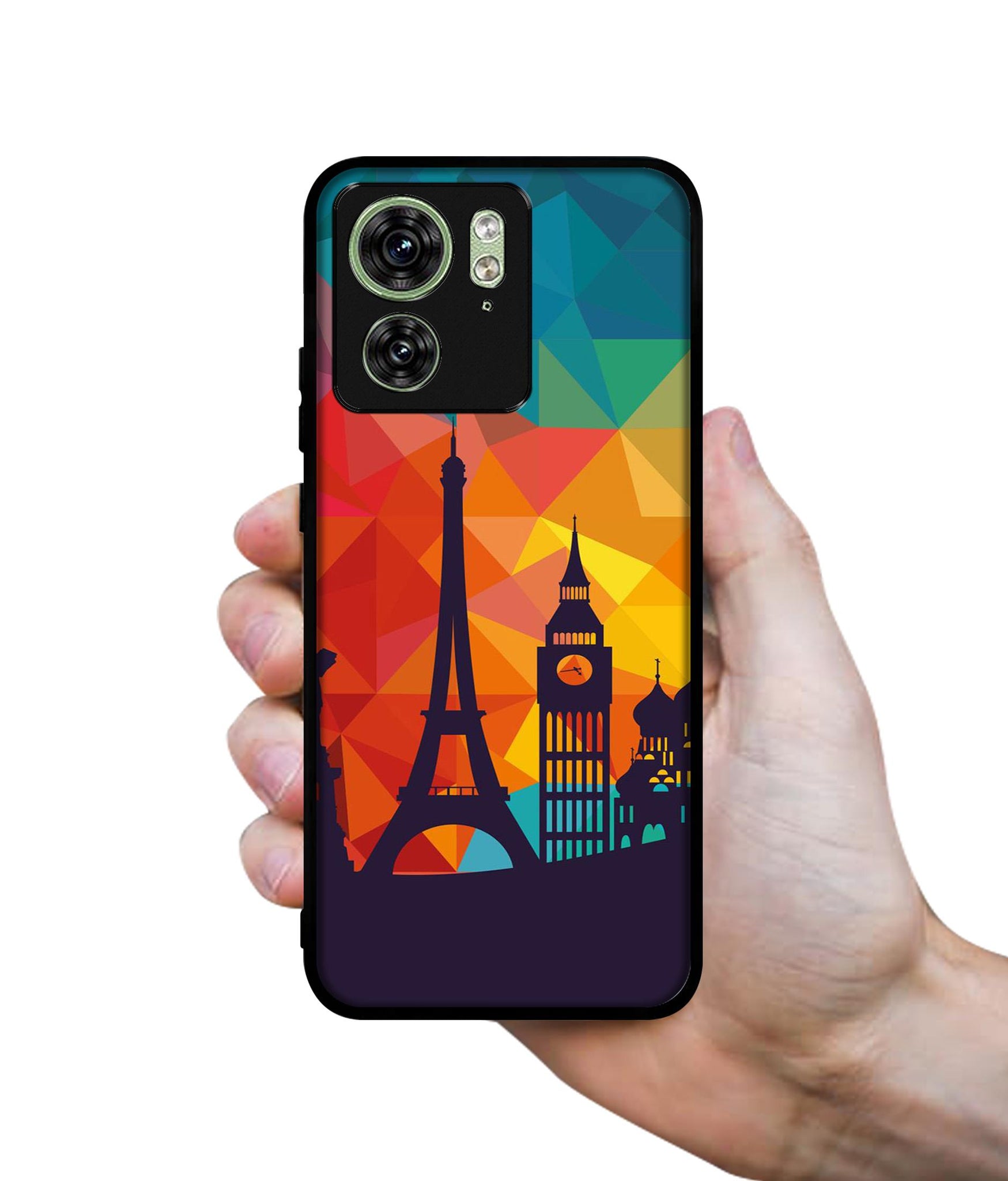 Colored Paris Design Designer 2D Printed Back Case Cover for Motorola Moto Edge 40 5G
