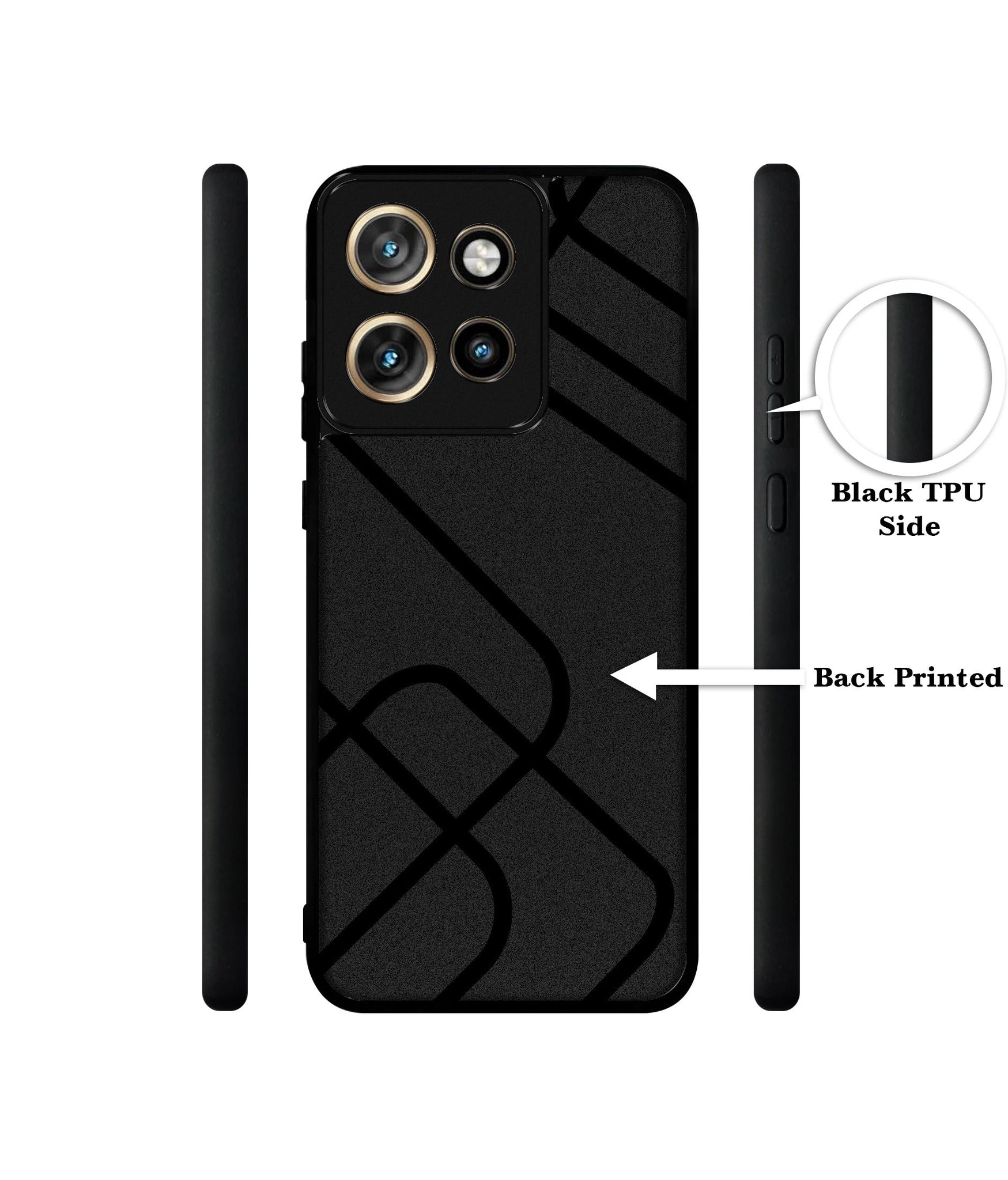 Zig-Zag Black Line Design Designer 2D Printed Back Case Cover for Motorola Moto Edge 50 Neo 5G