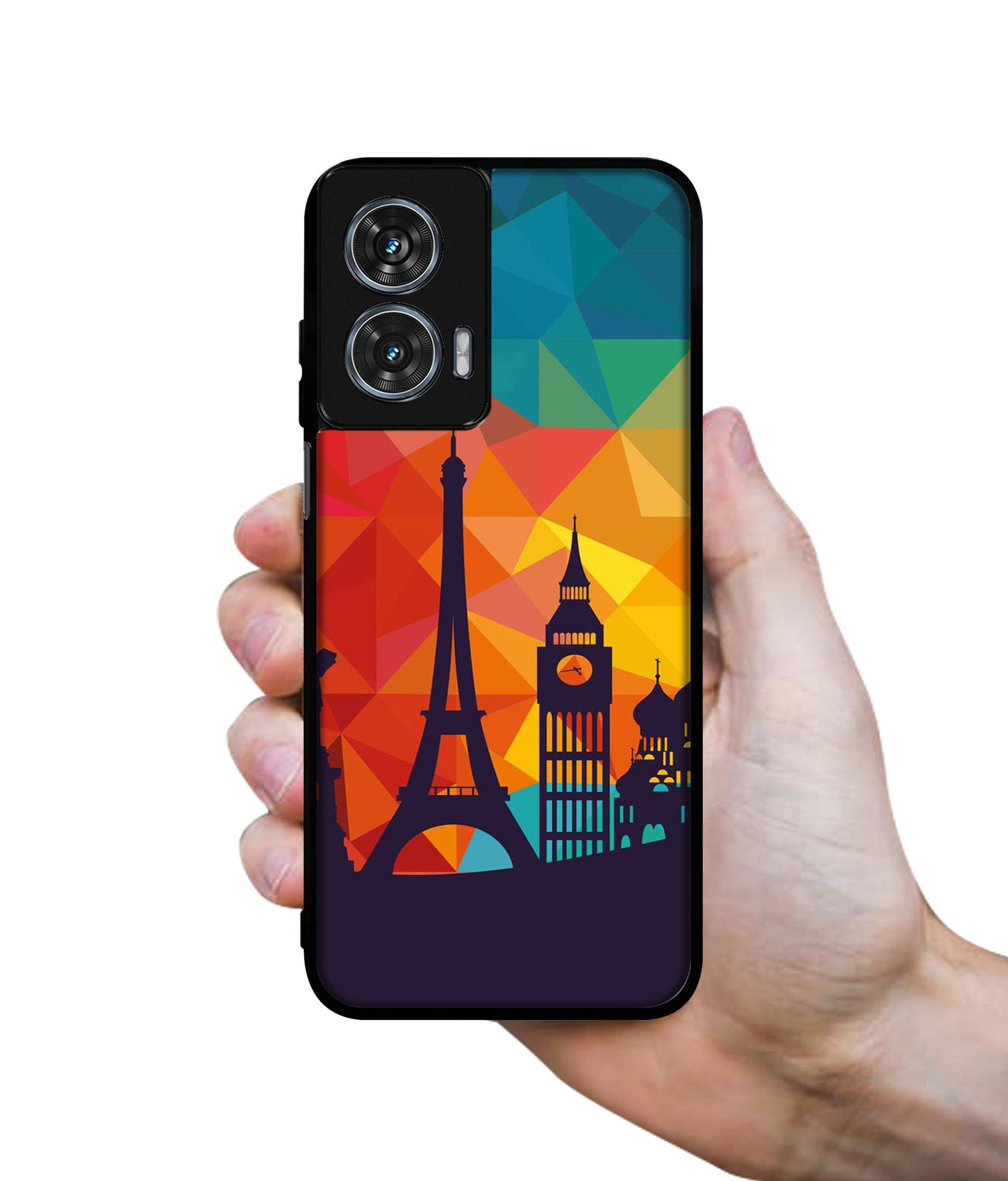Colored Paris Design Designer 2D Printed Back Case Cover for Motorola Moto G35 5G