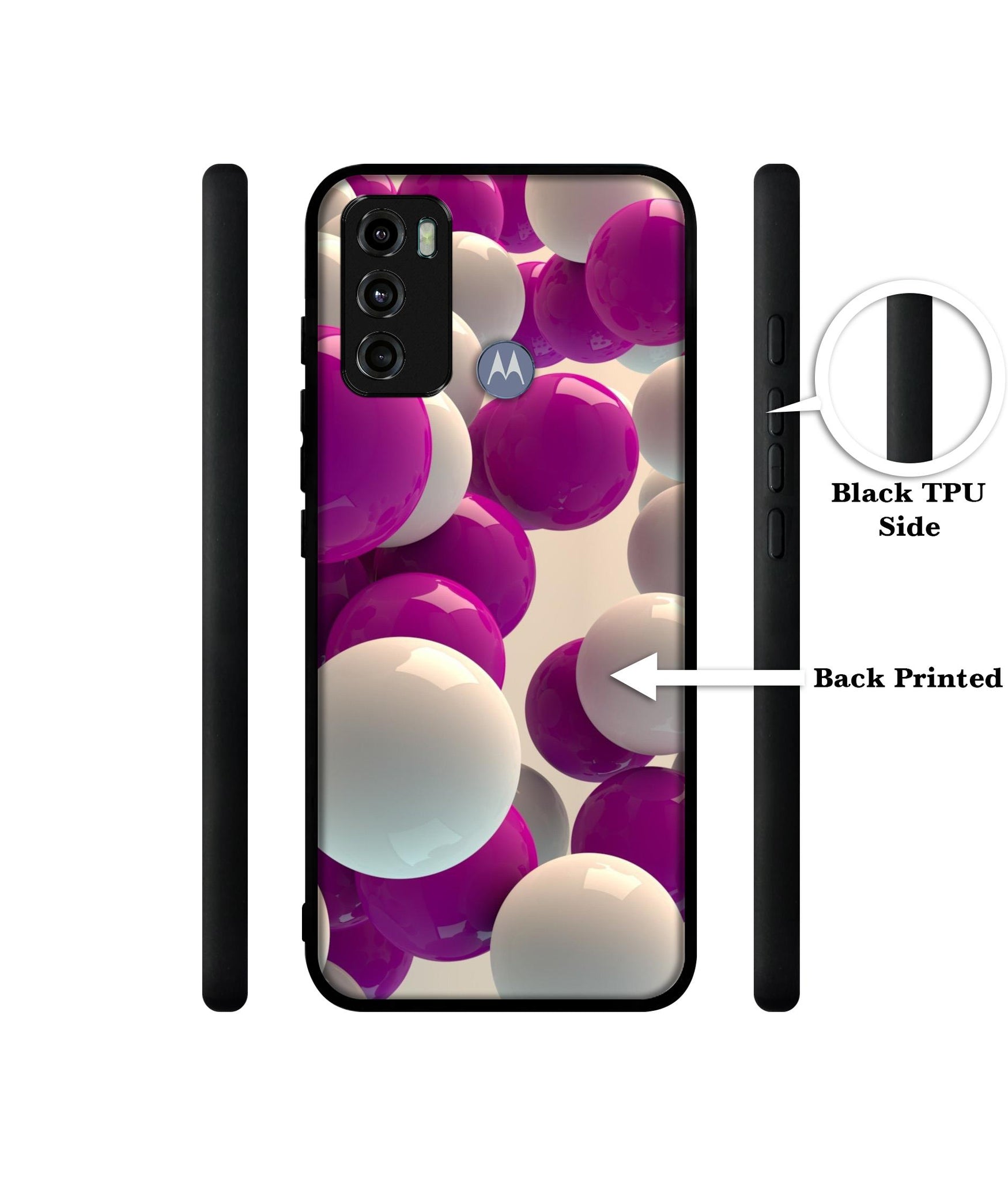 3D Balloons Design Designer 2D Printed Back Case Cover for Motorola Moto G60 4G / G40 Fusion 4G