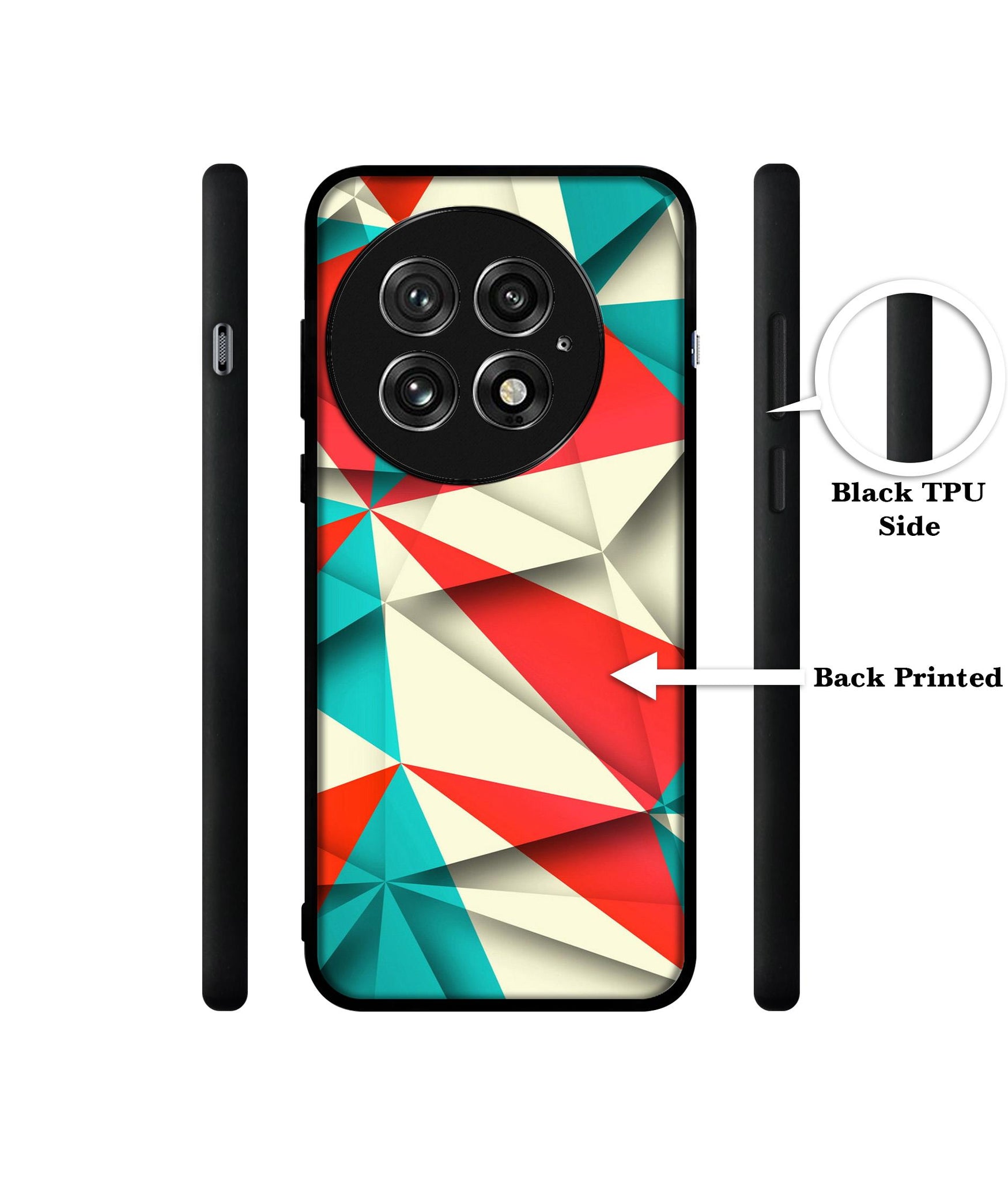 Red Blue White Pattern Design Designer 2D Printed Back Case Cover for OnePlus 13 5G