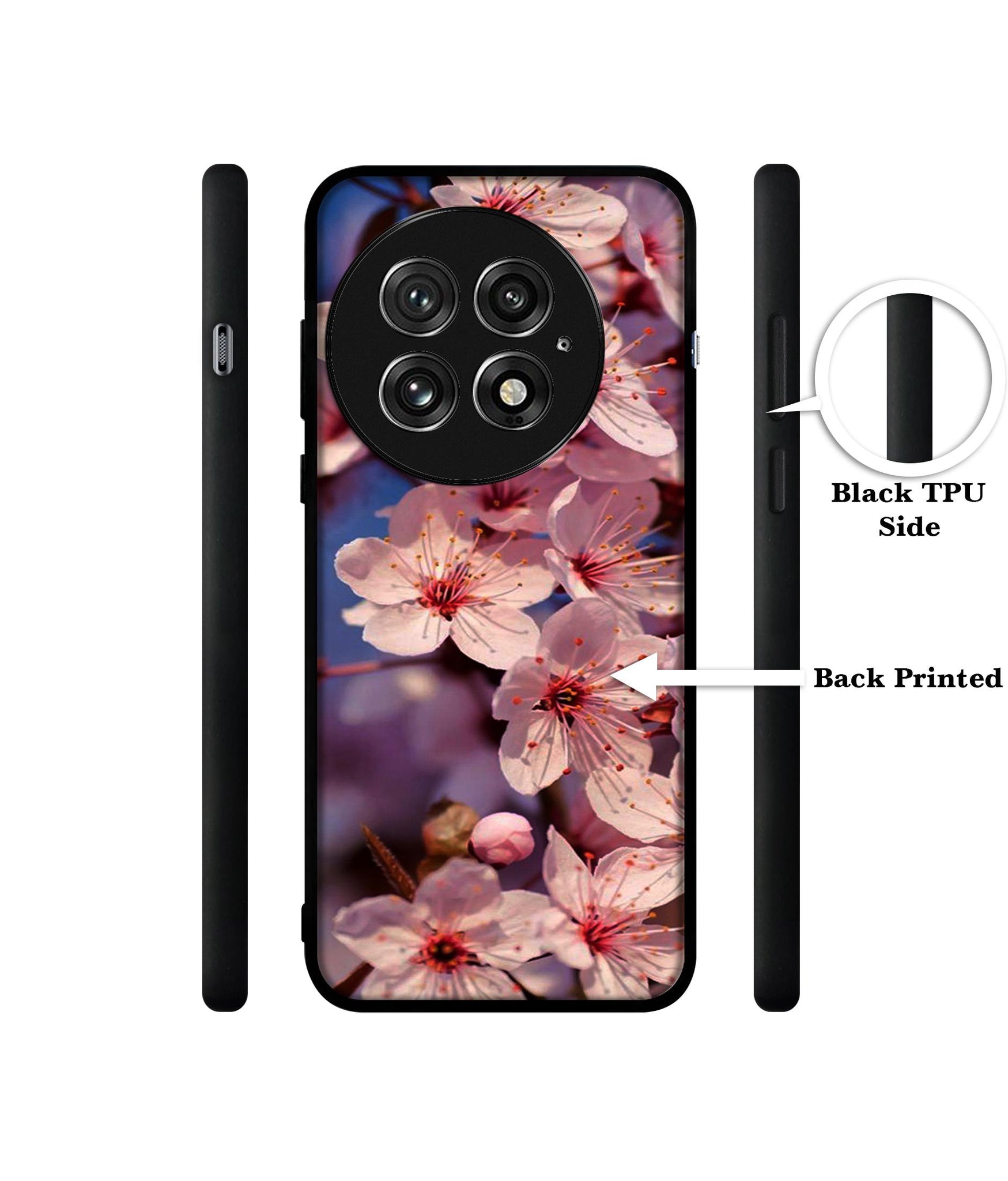 Pink Flowers Pattern Design Designer 2D Printed Back Case Cover for OnePlus 13 5G