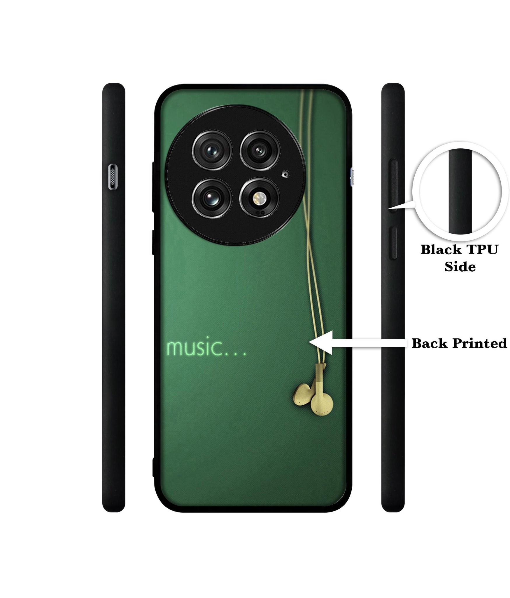 Headphone Music Design Designer 2D Printed Back Case Cover for OnePlus 13 5G