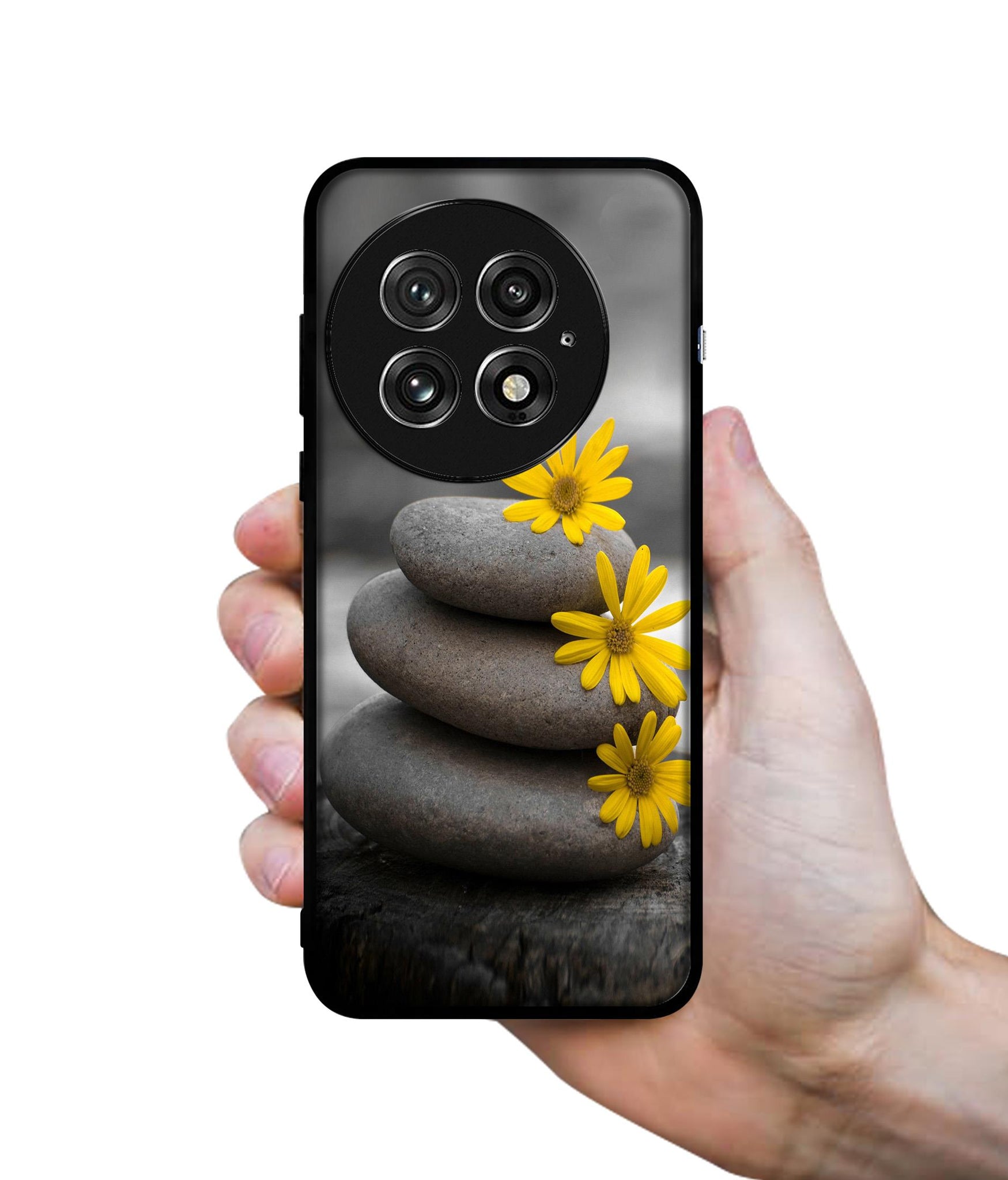 Stones And Flower Design Designer 2D Printed Back Case Cover for OnePlus 13 5G