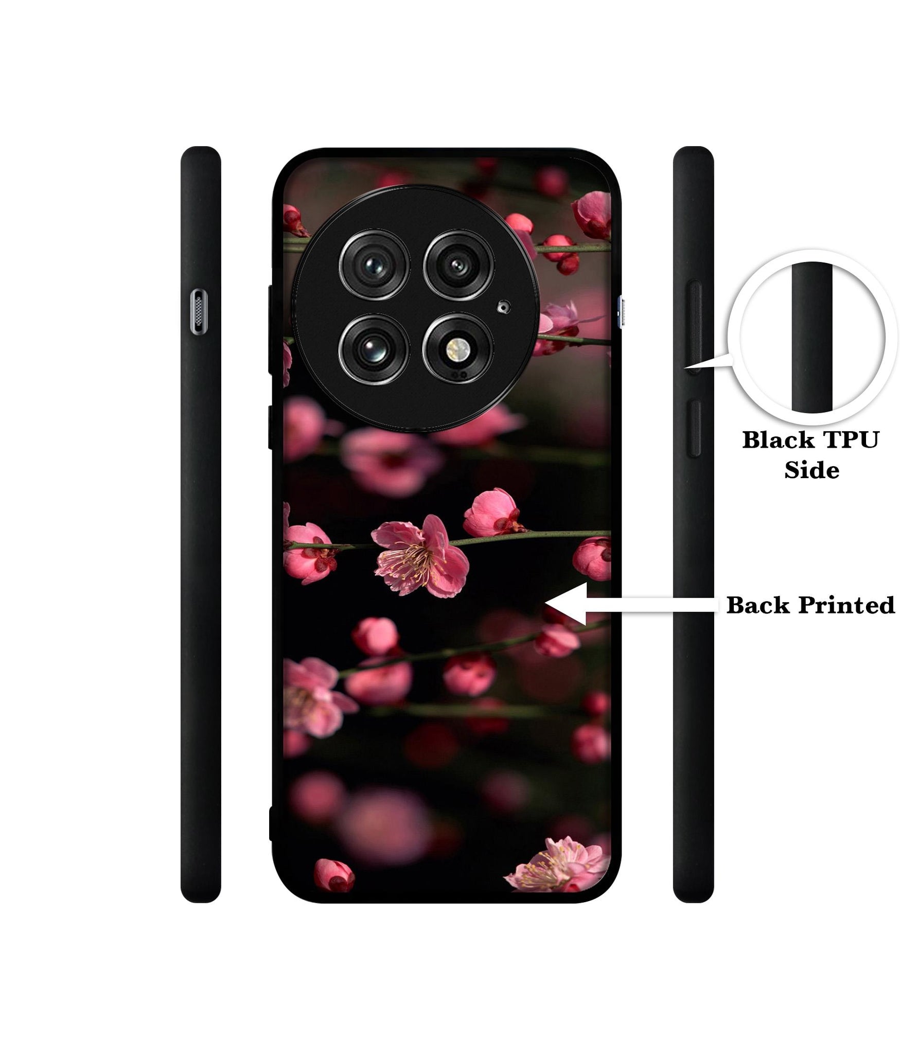 Pink Flowers Design Designer 2D Printed Back Case Cover for OnePlus 13 5G